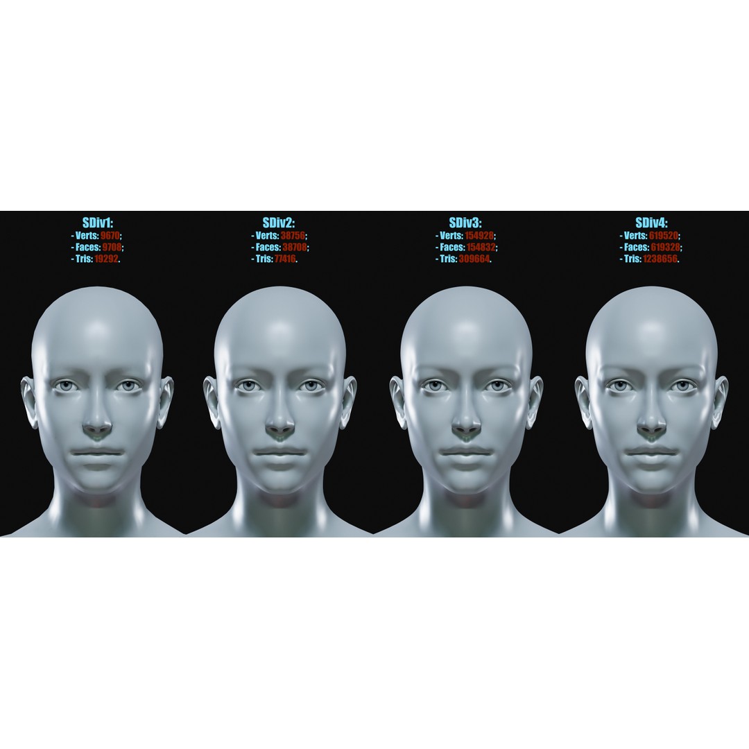 Realistic Female Body Base Mesh 3D Model – Low Poly Character, FBX, OBJ - View 12