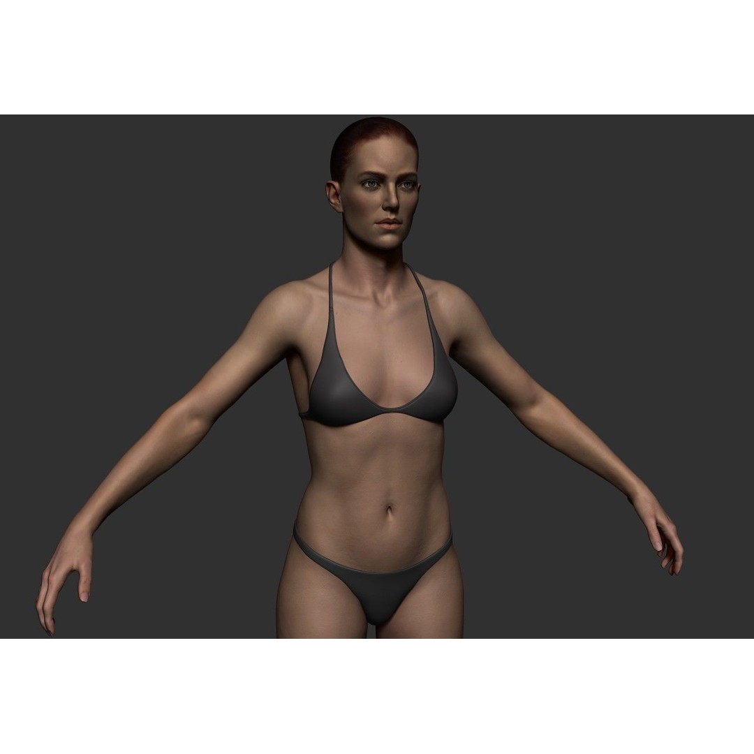 Female Anatomy Study 3D Model – Low Poly ZBrush Asset, Game Ready - View 12