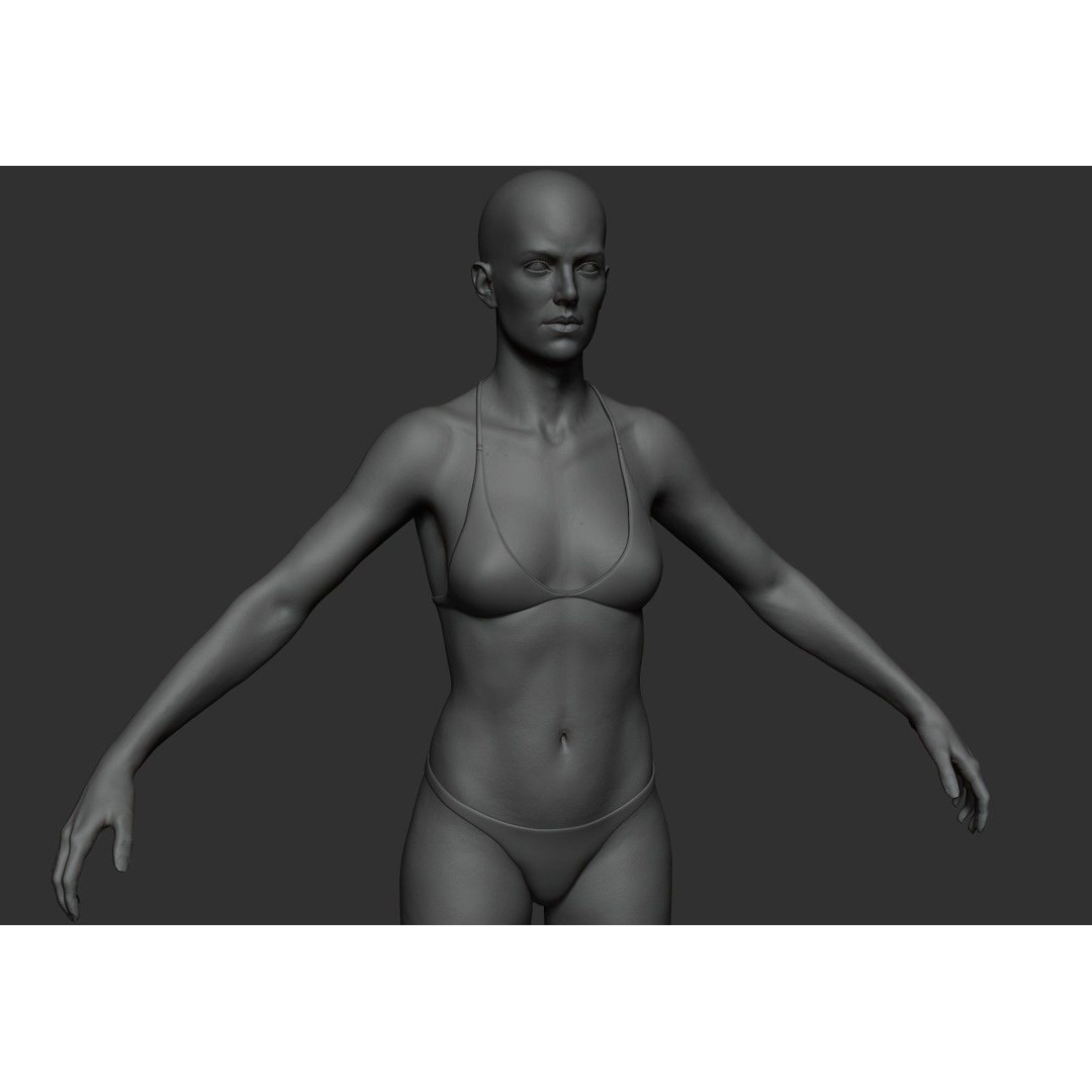 Female Anatomy Study 3D Model – Low Poly ZBrush Asset, Game Ready - View 13
