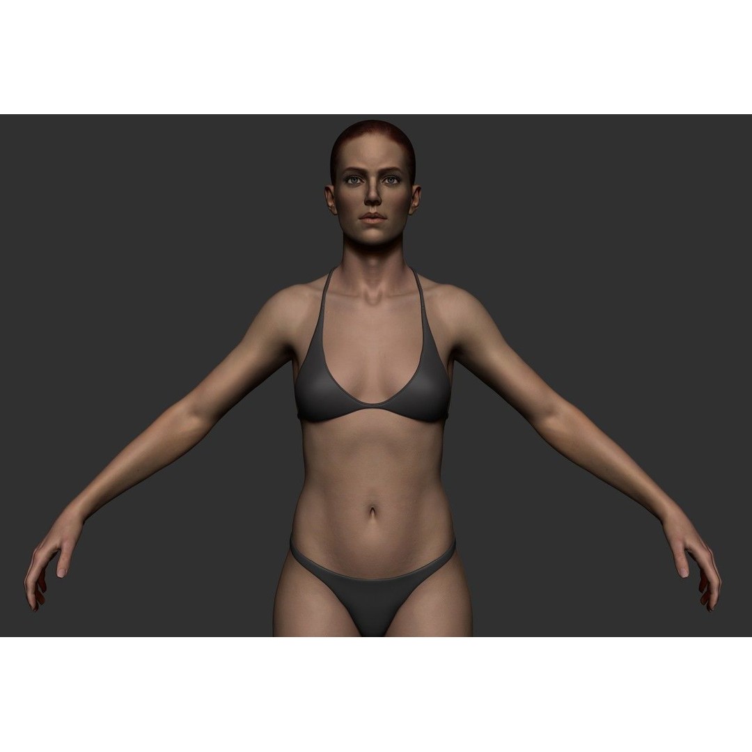Female Anatomy Study 3D Model – Low Poly ZBrush Asset, Game Ready - View 14
