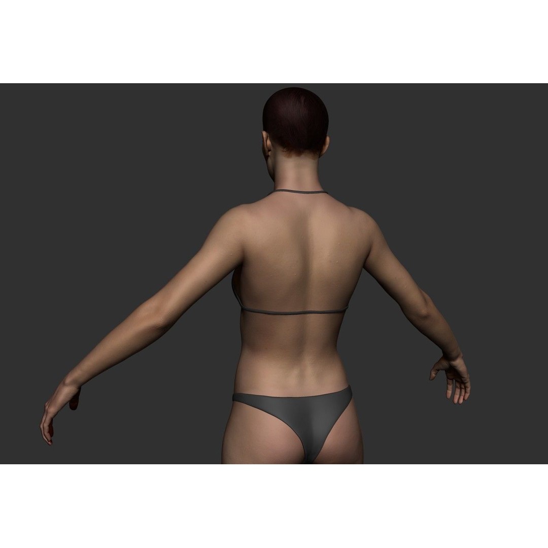 Female Anatomy Study 3D Model – Low Poly ZBrush Asset, Game Ready - View 16
