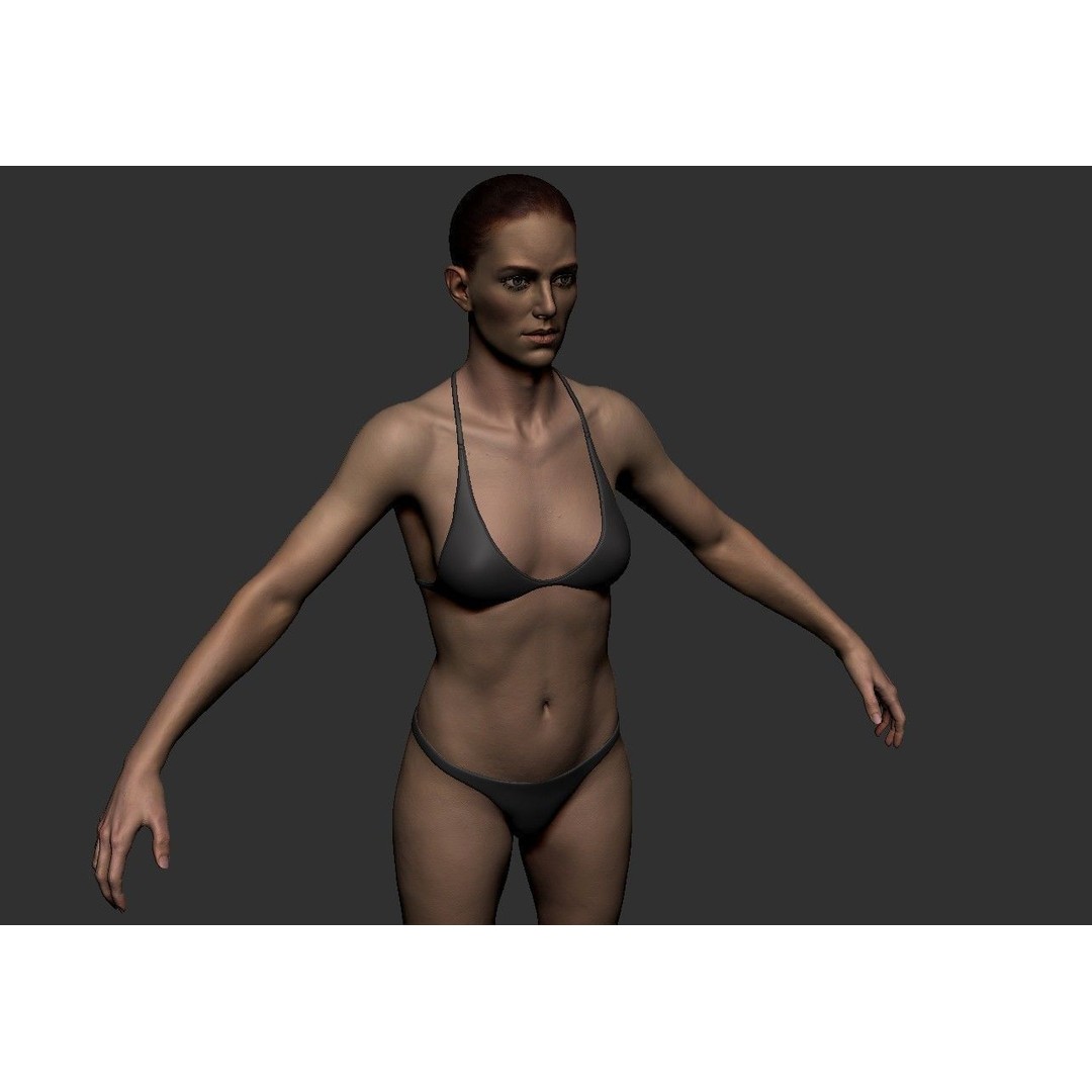 Female Anatomy Study 3D Model – Low Poly ZBrush Asset, Game Ready - View 3