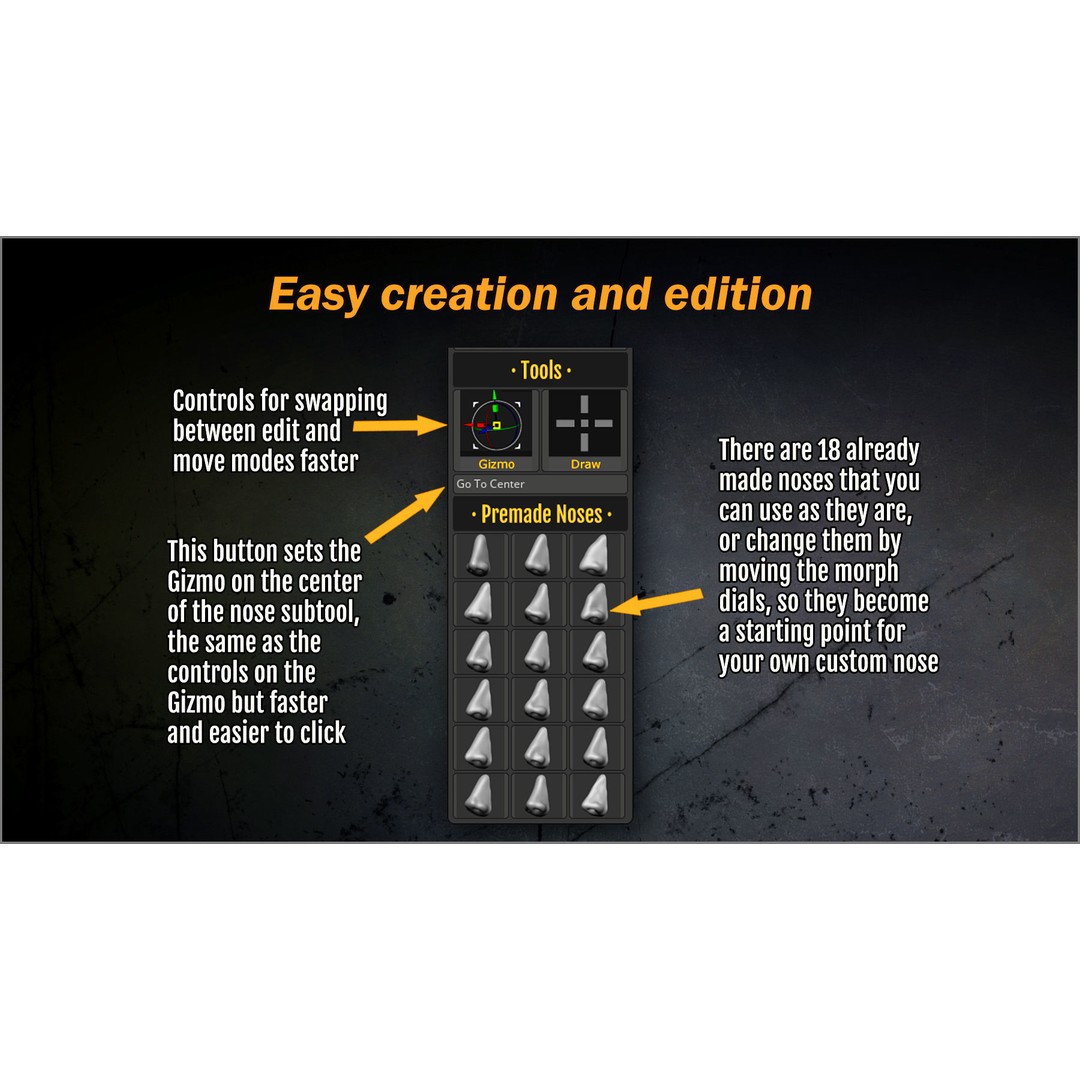 Nose Creator 3D Model – ZBrush Plugin for Character Sculpting - View 7