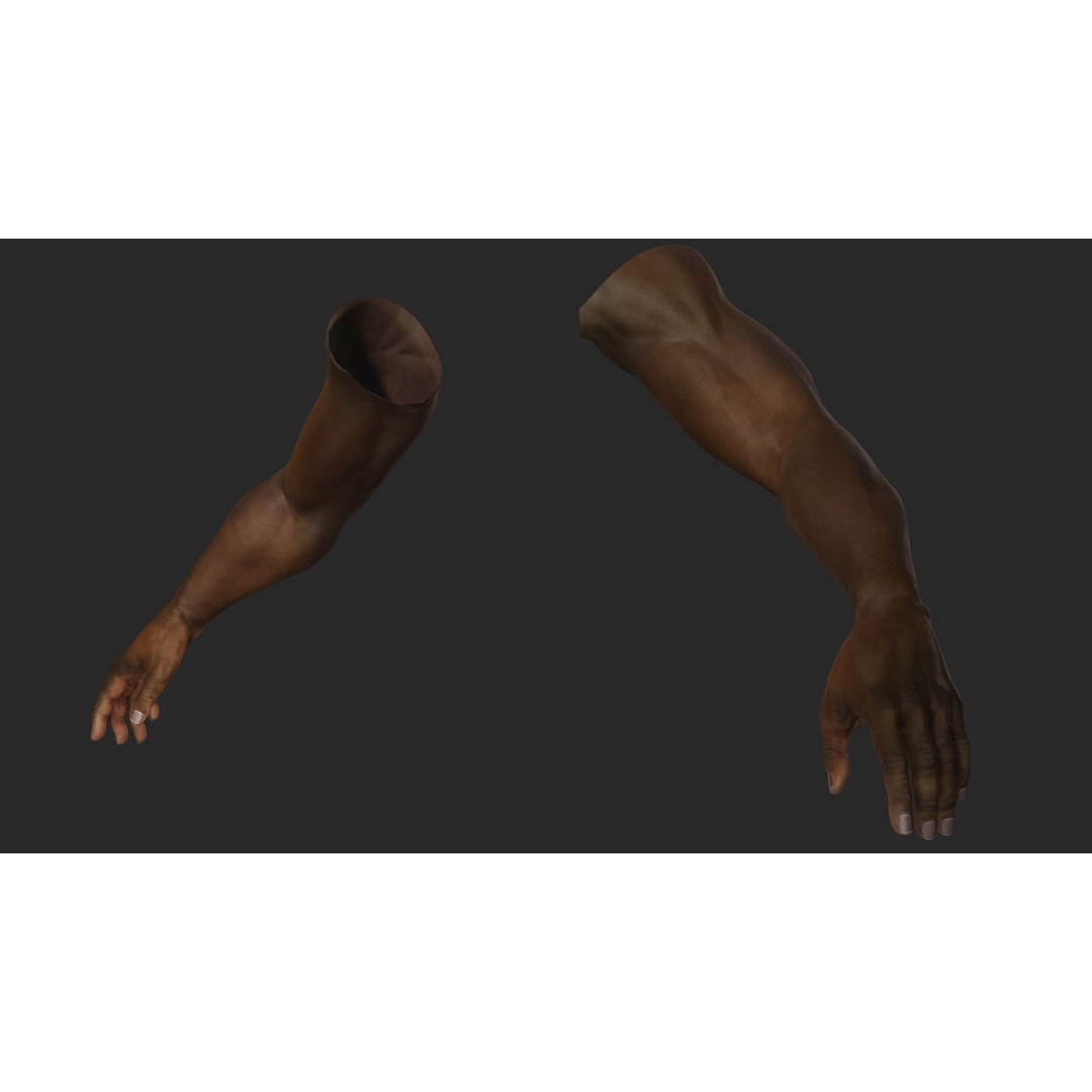 Black Realistic Hands 3D Model – Rigged Low-Poly Game Asset, FBX - View 16