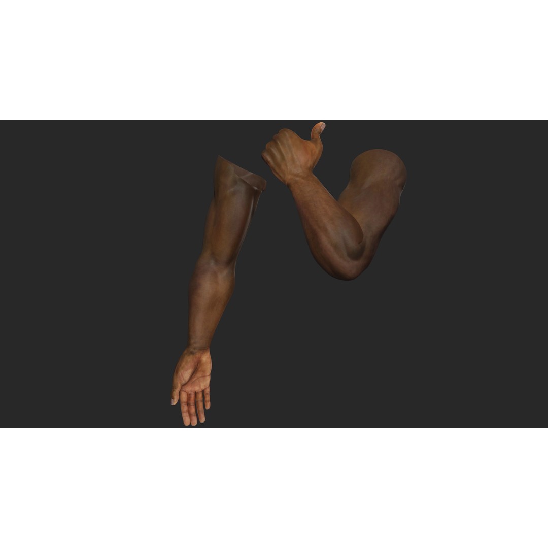 Black Realistic Hands 3D Model – Rigged Low-Poly Game Asset, FBX - View 19