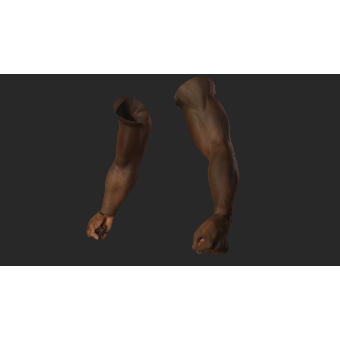 Black Realistic Hands 3D Model – Rigged Low-Poly Game Asset, FBX - View 21