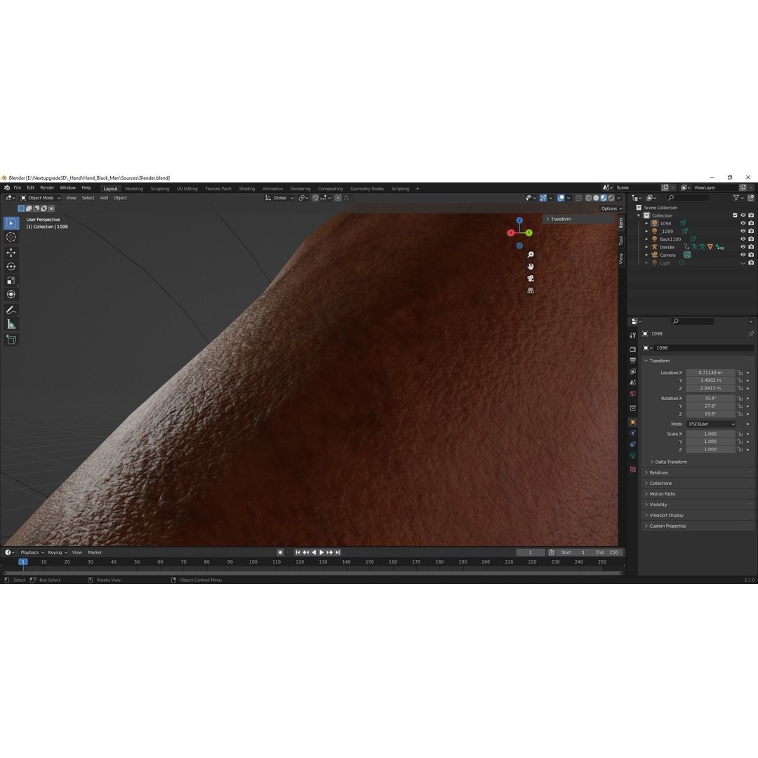 Black Realistic Hands 3D Model – Rigged Low-Poly Game Asset, FBX - View 23