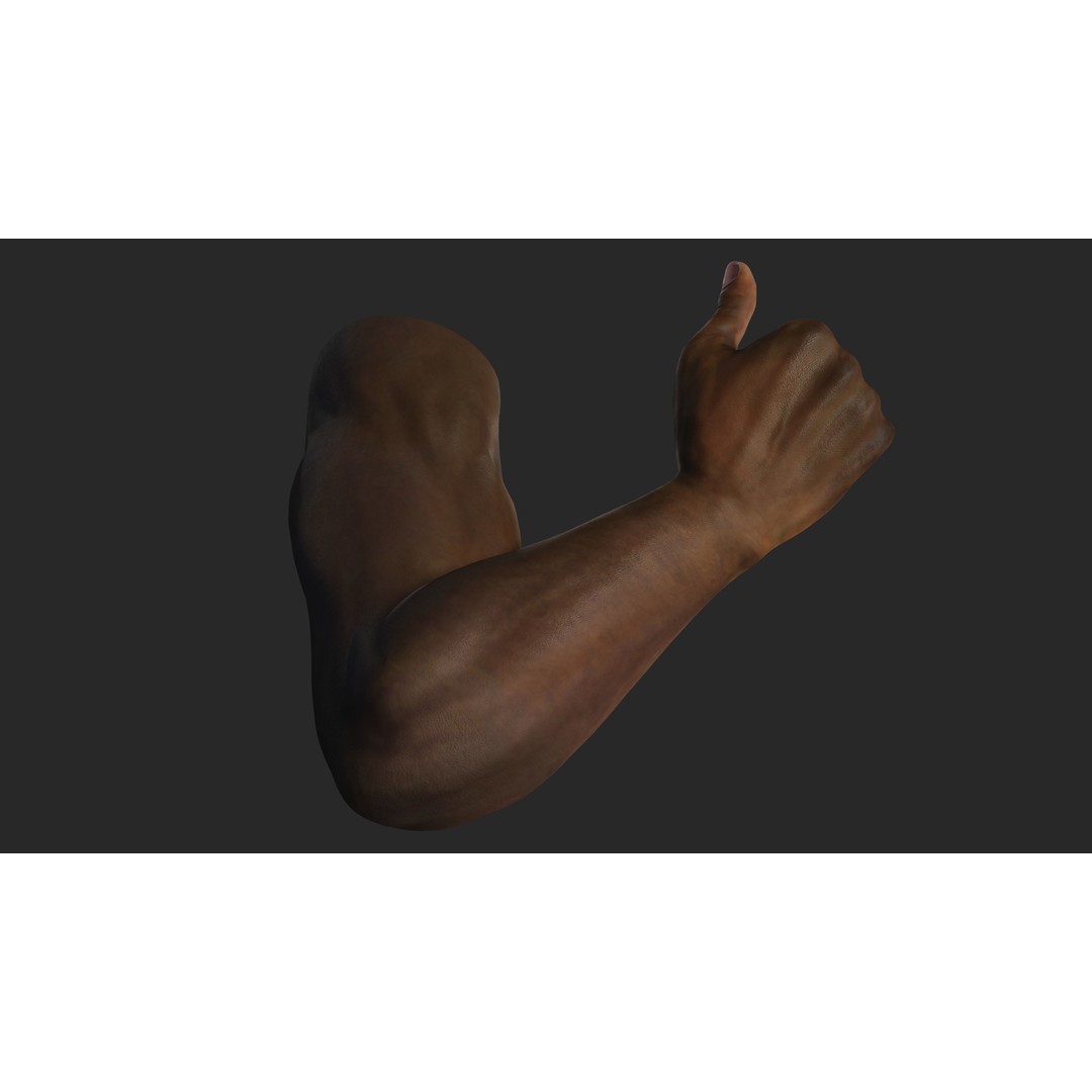 Black Realistic Hands 3D Model – Rigged Low-Poly Game Asset, FBX - View 8