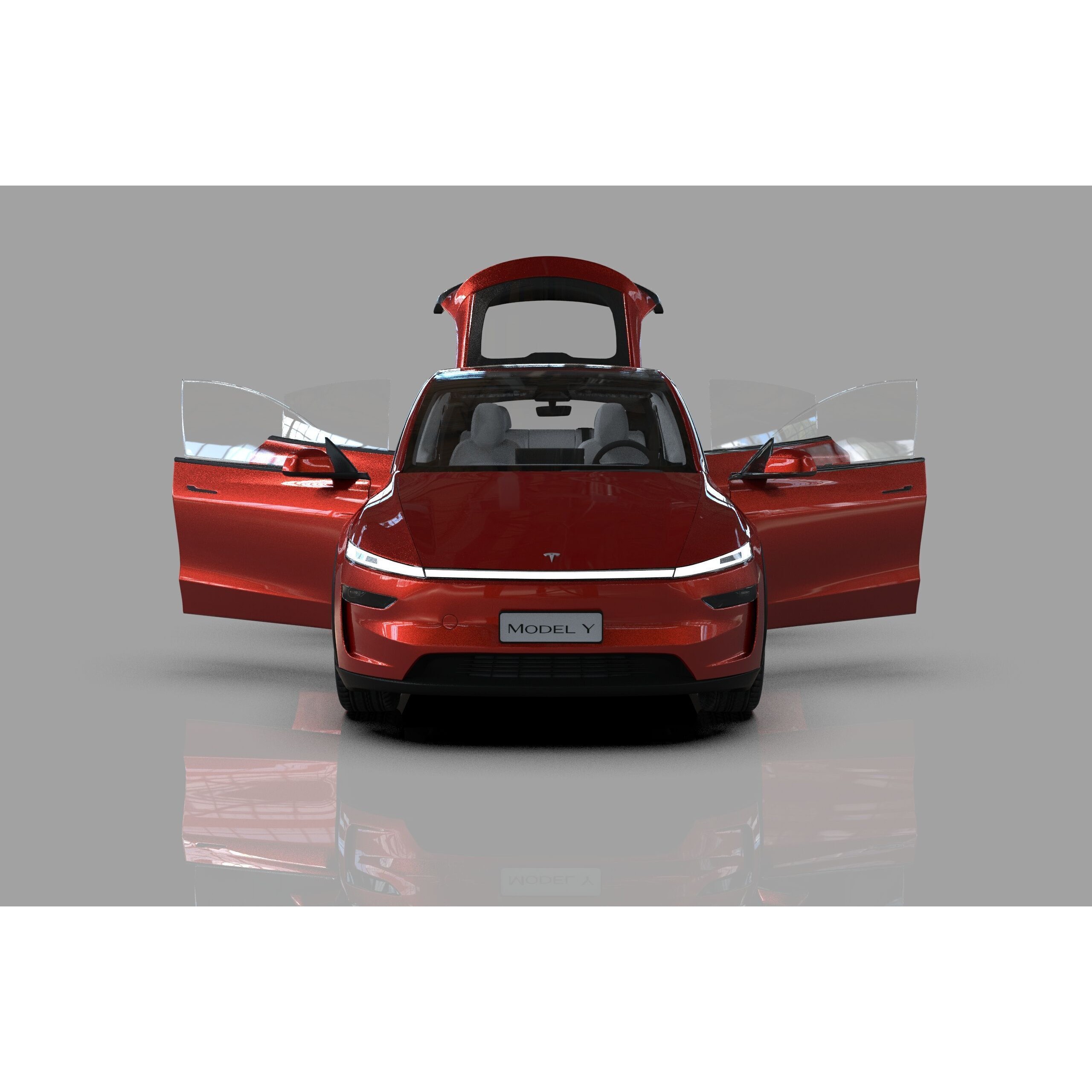 Tesla Model Y 2025 - High-Poly Interior 3D Model - View 10