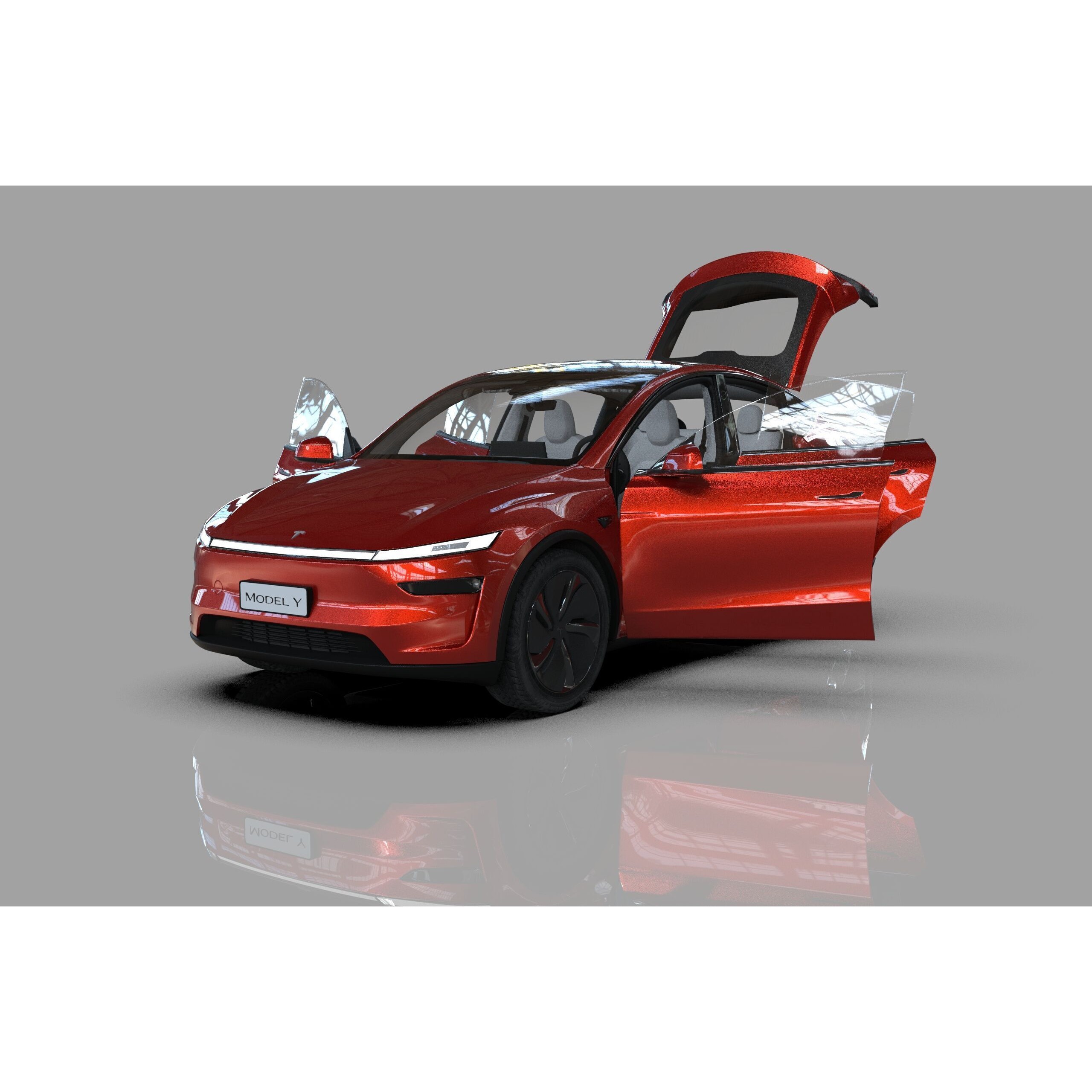 Tesla Model Y 2025 - High-Poly Interior 3D Model - View 11