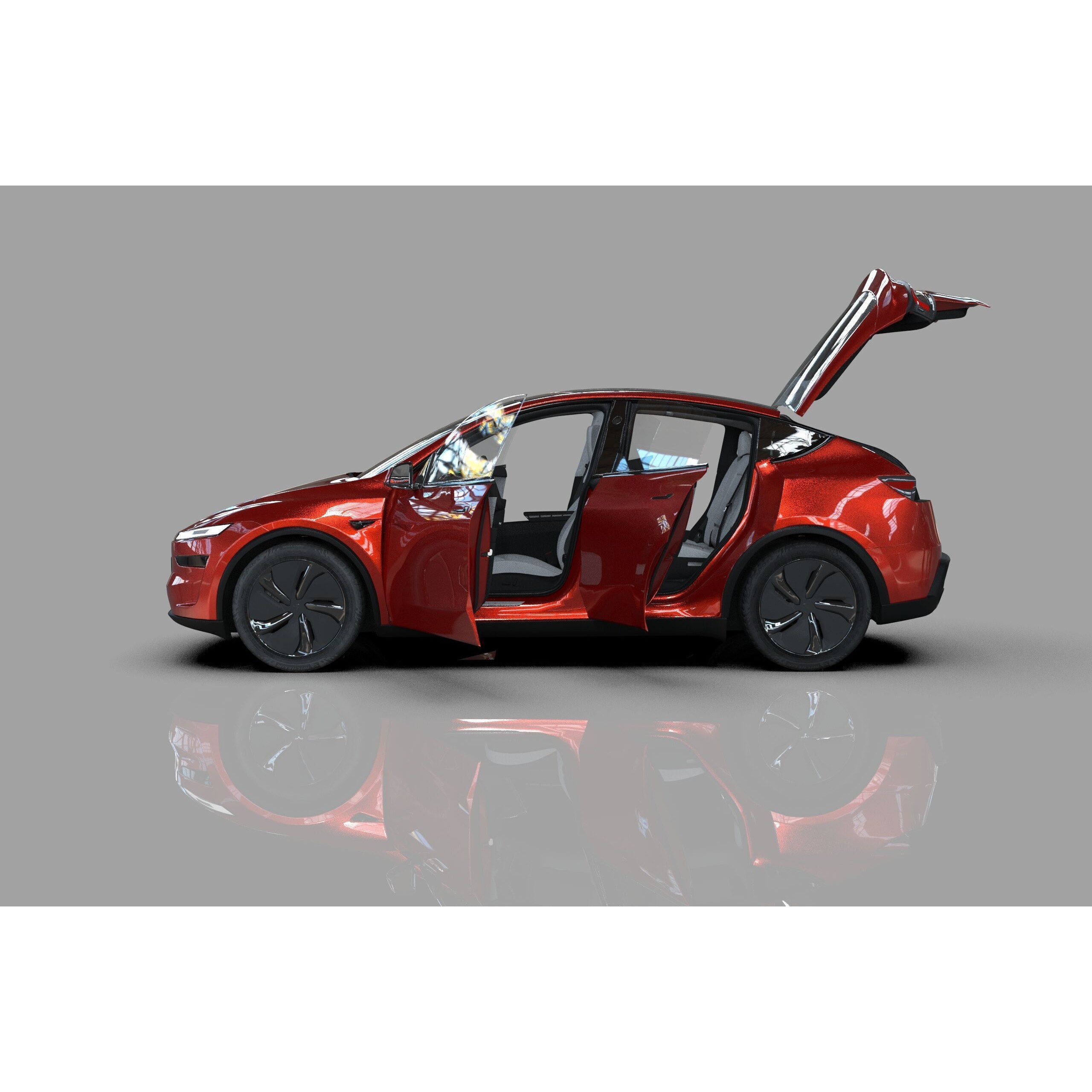 Tesla Model Y 2025 - High-Poly Interior 3D Model - View 12
