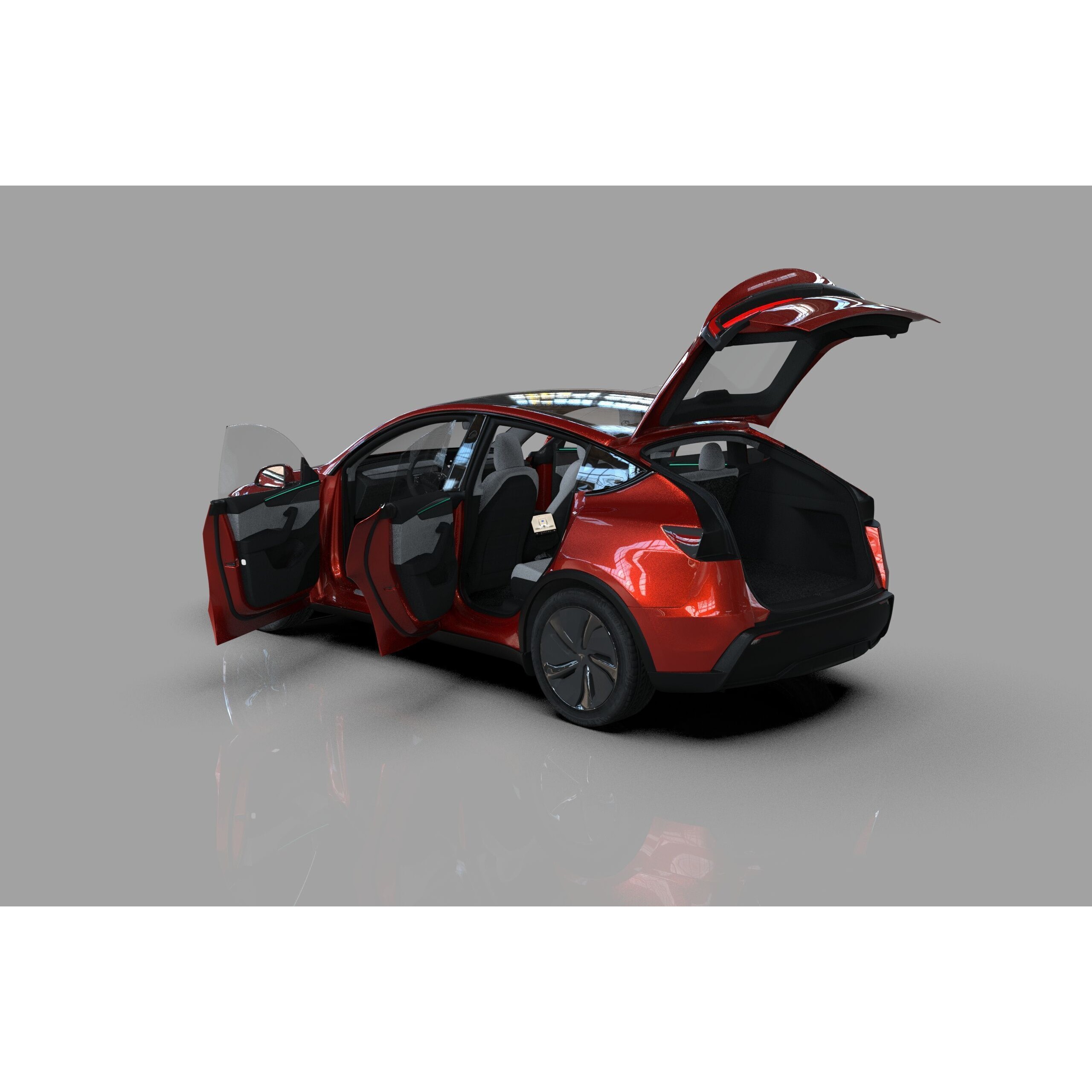 Tesla Model Y 2025 - High-Poly Interior 3D Model - View 13
