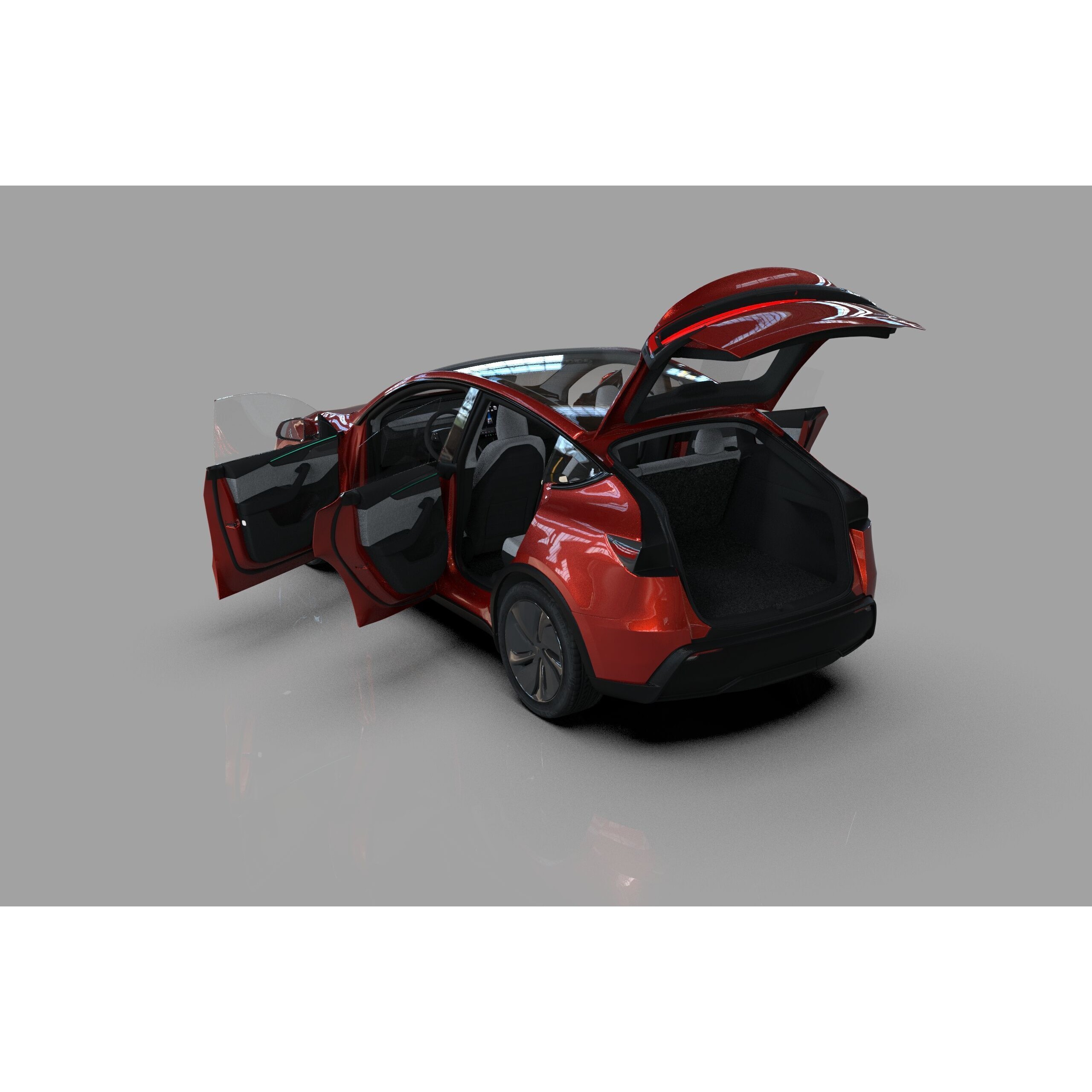 Tesla Model Y 2025 - High-Poly Interior 3D Model - View 14