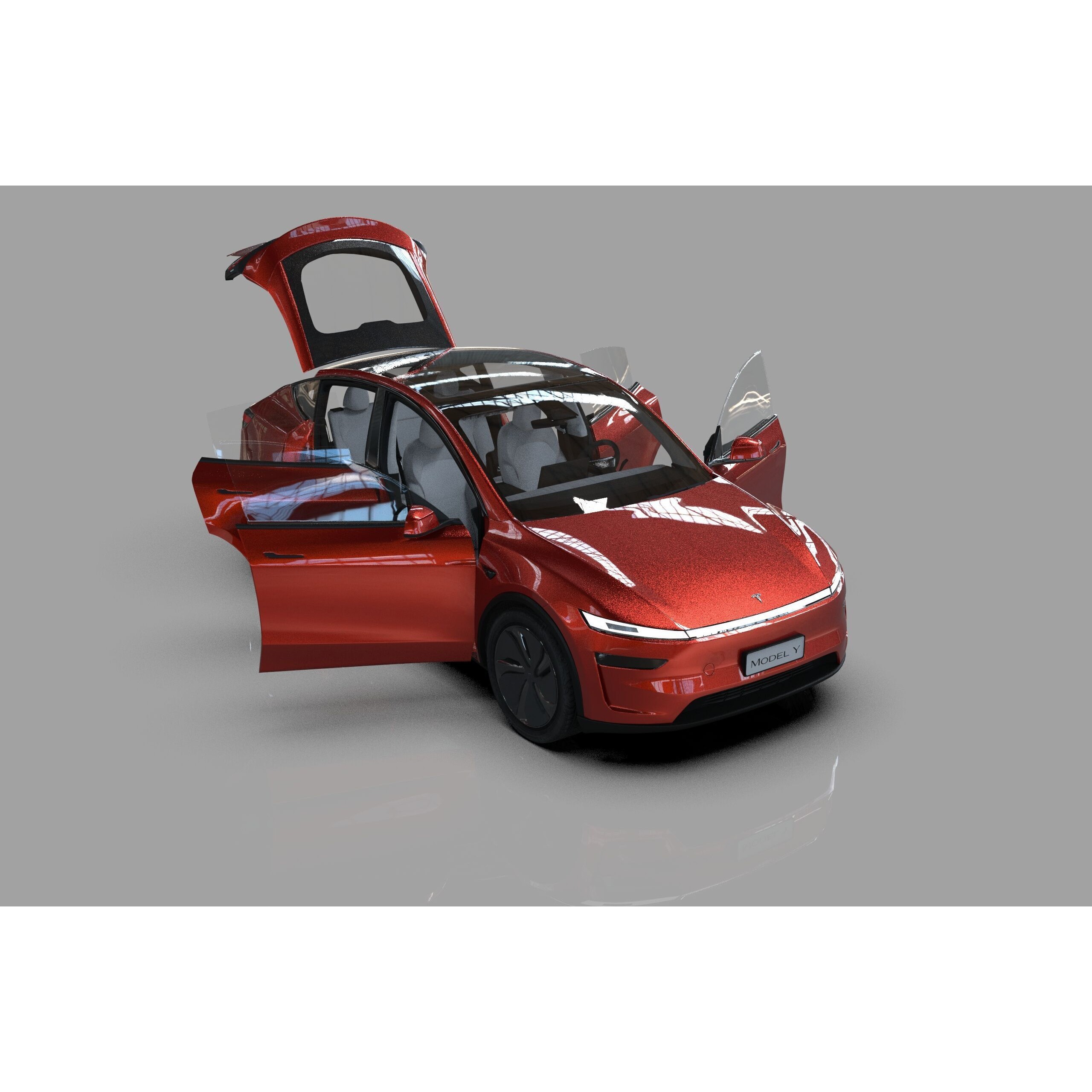 Tesla Model Y 2025 - High-Poly Interior 3D Model - View 15