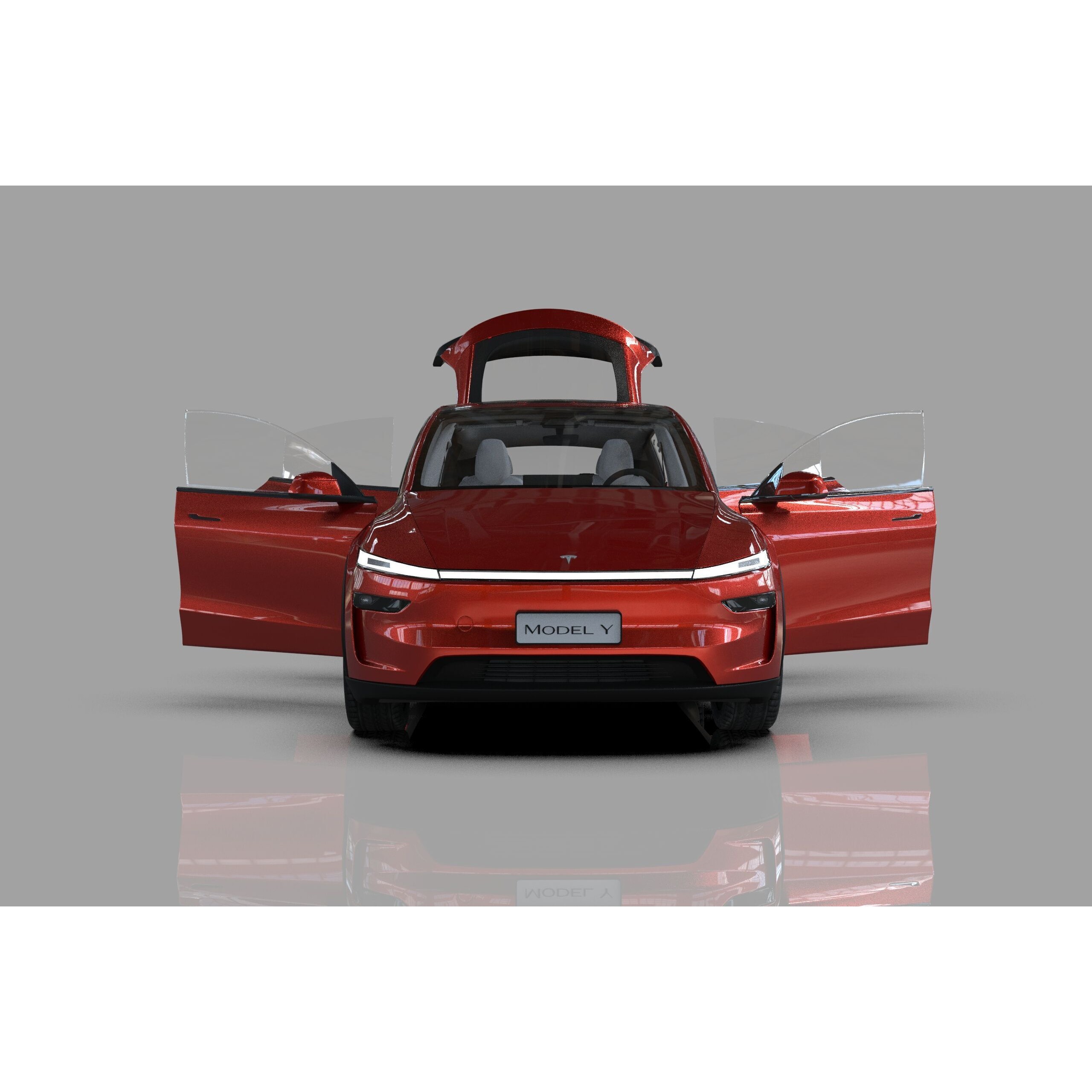 Tesla Model Y 2025 - High-Poly Interior 3D Model - View 16