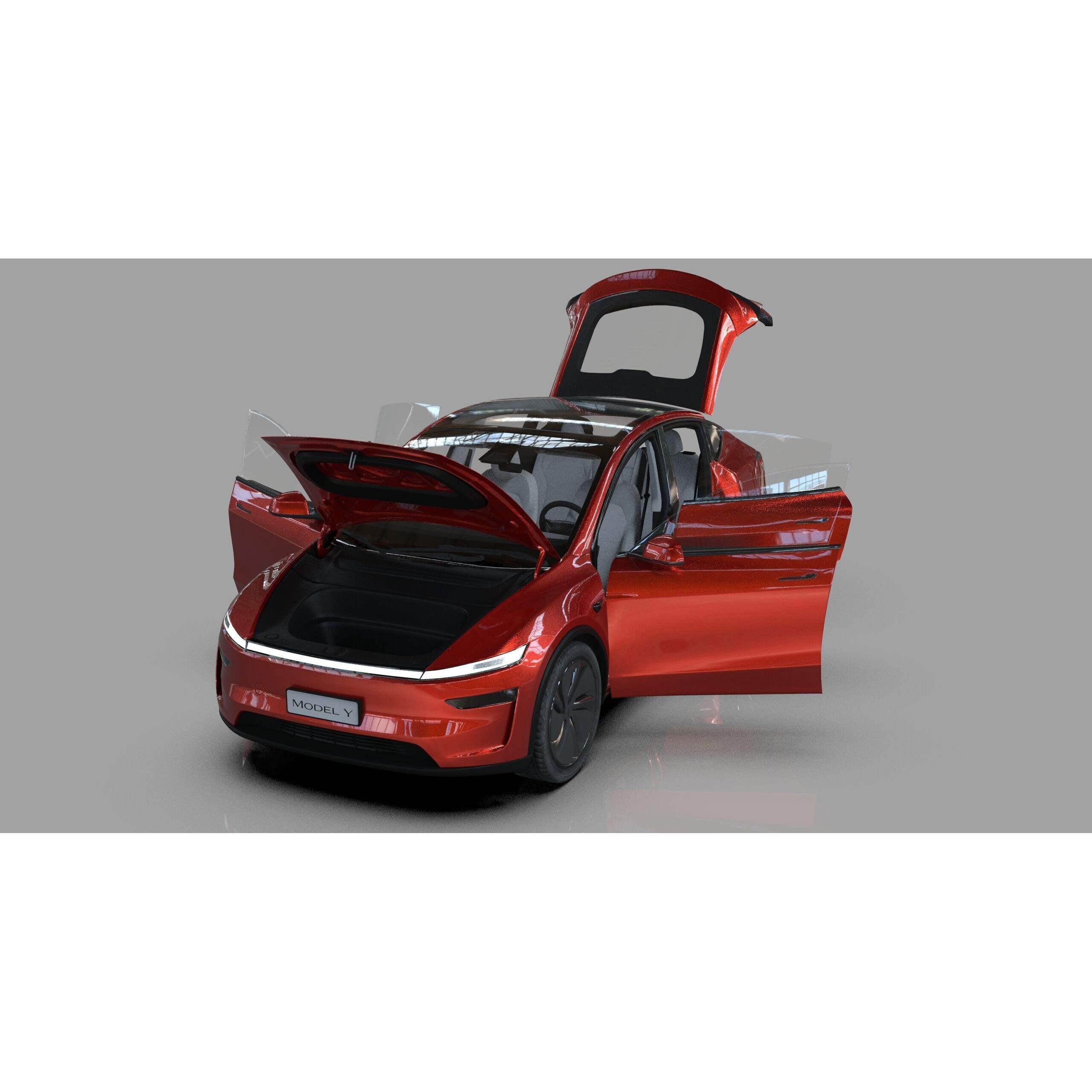 Tesla Model Y 2025 - High-Poly Interior 3D Model - View 17