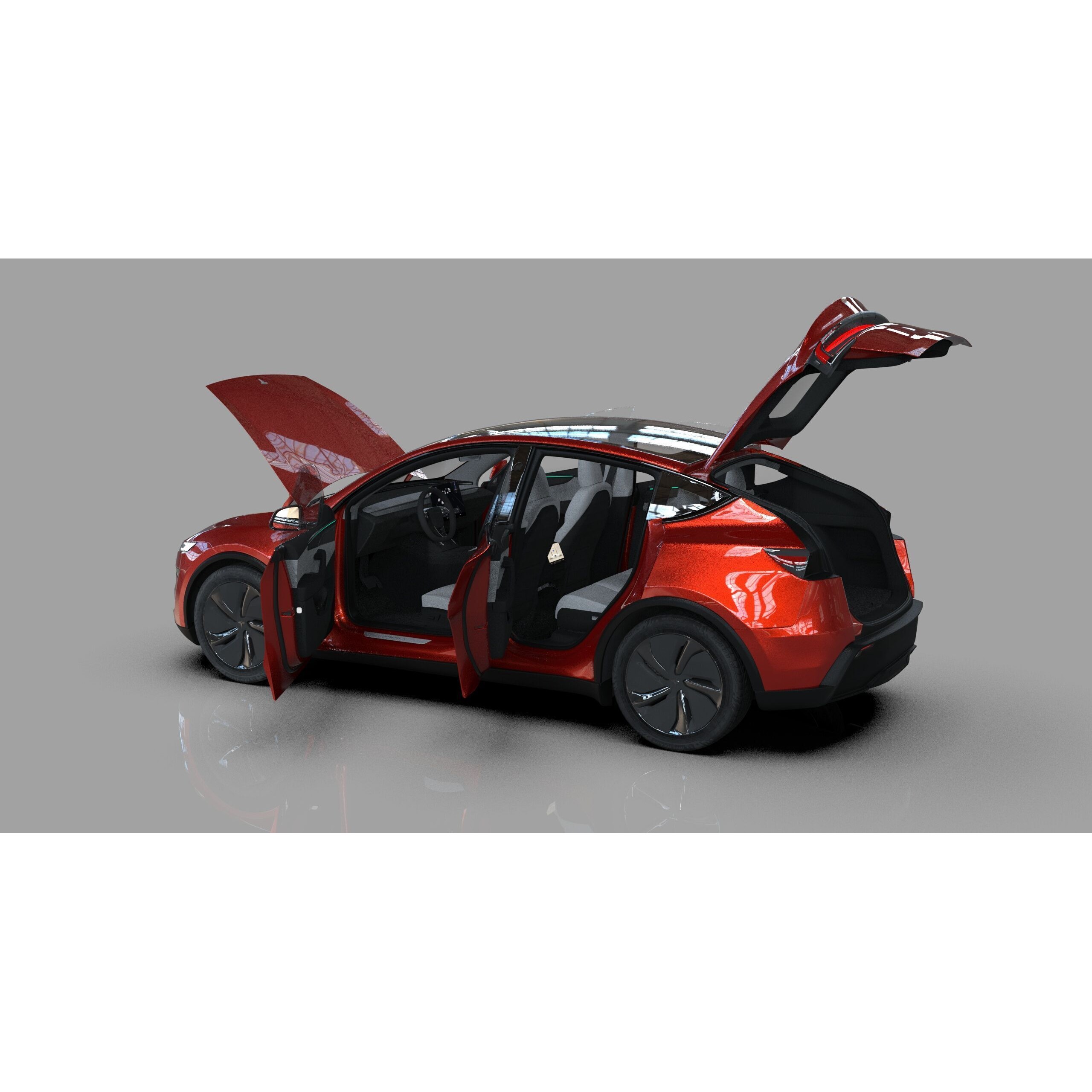 Tesla Model Y 2025 - High-Poly Interior 3D Model - View 19