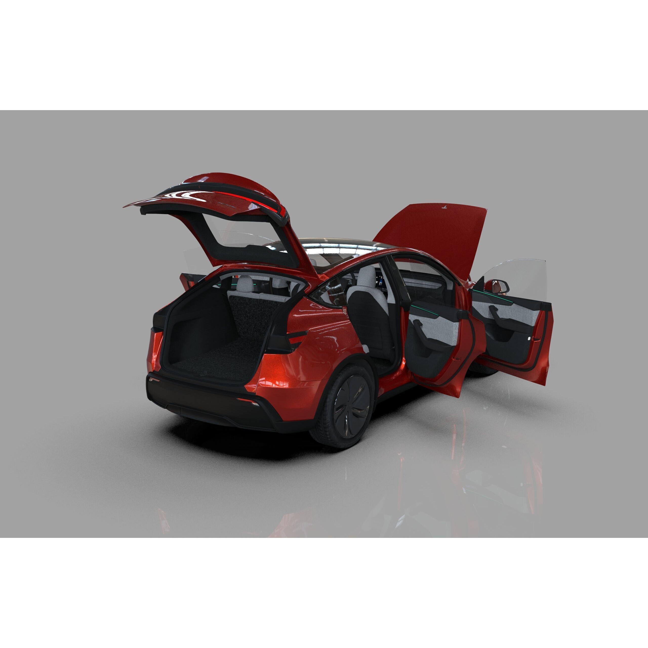 Tesla Model Y 2025 - High-Poly Interior 3D Model - View 20
