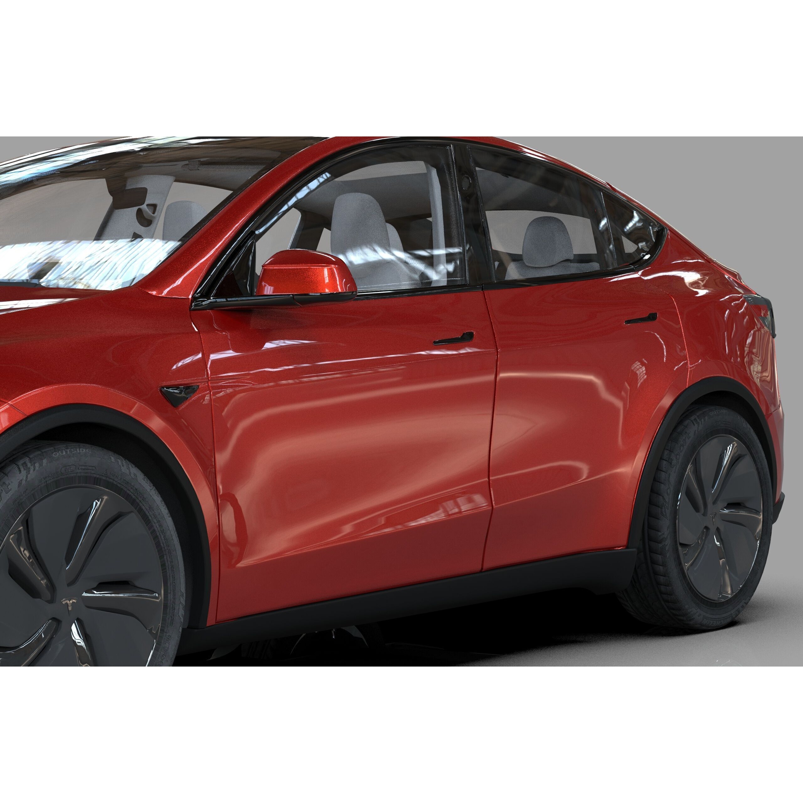 Tesla Model Y 2025 - High-Poly Interior 3D Model - View 26