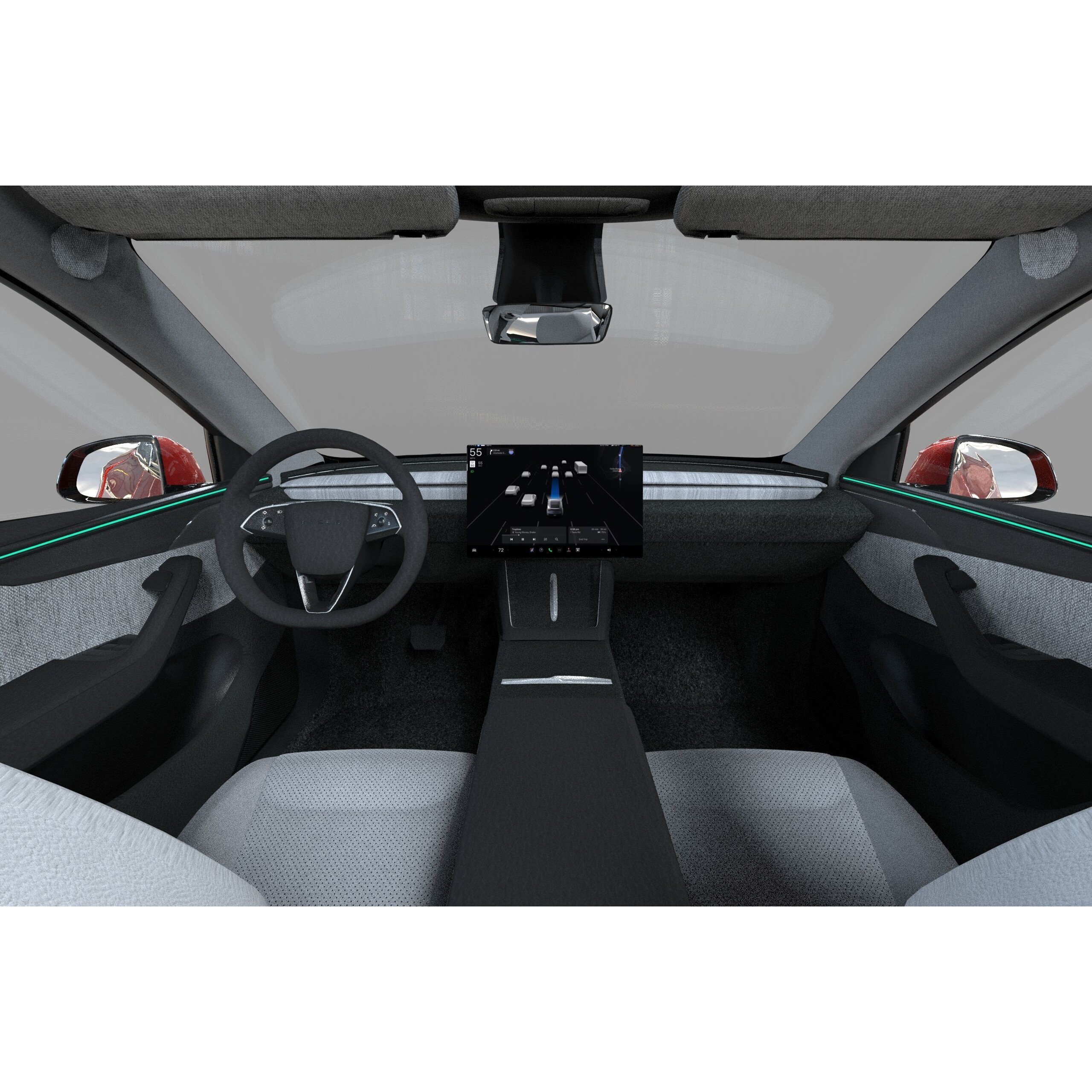 Tesla Model Y 2025 - High-Poly Interior 3D Model - View 32
