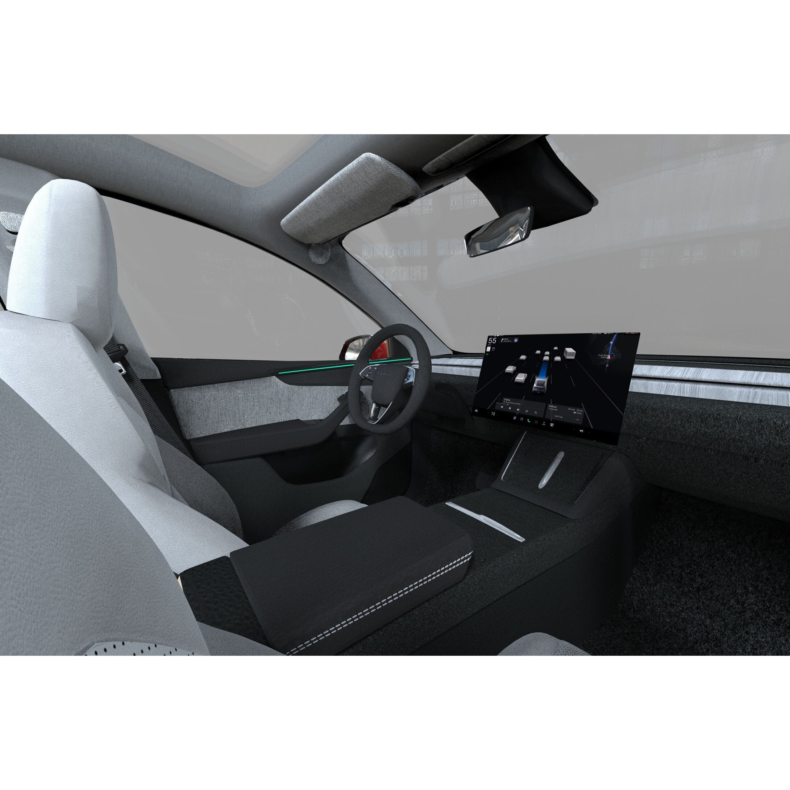 Tesla Model Y 2025 - High-Poly Interior 3D Model - View 33