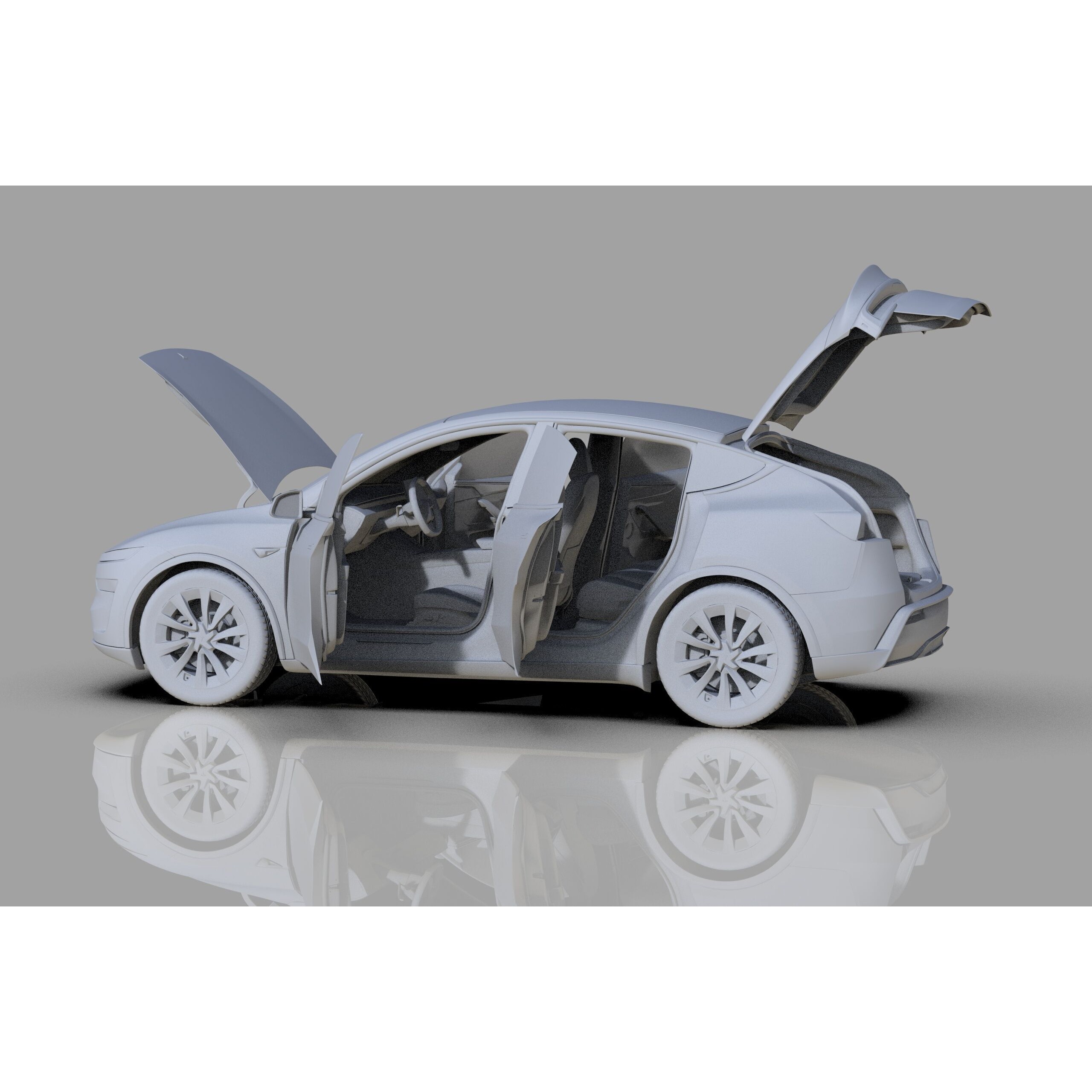 Tesla Model Y 2025 - High-Poly Interior 3D Model - View 48