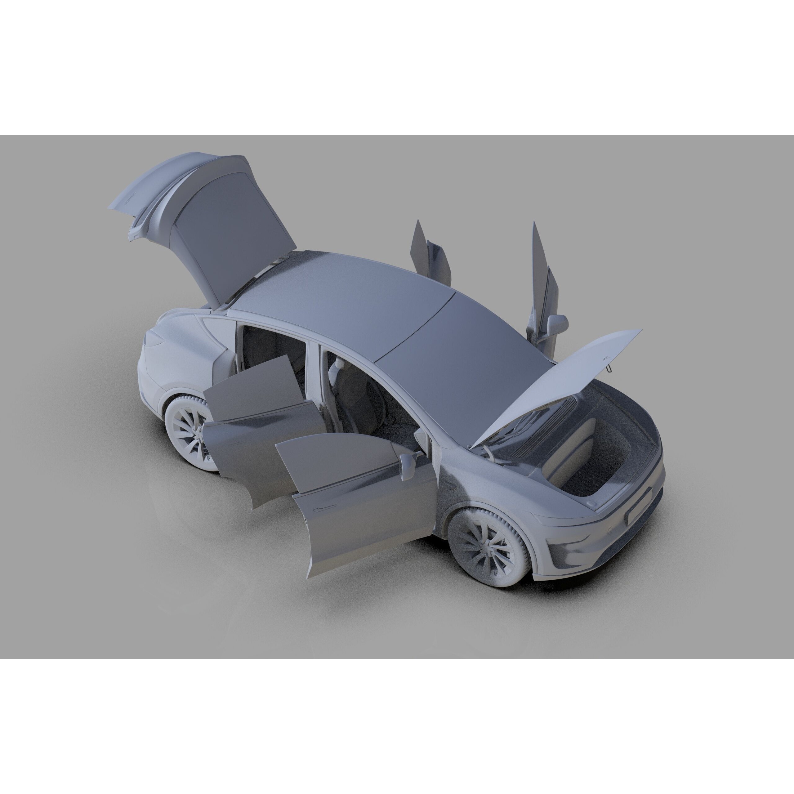 Tesla Model Y 2025 - High-Poly Interior 3D Model - View 50