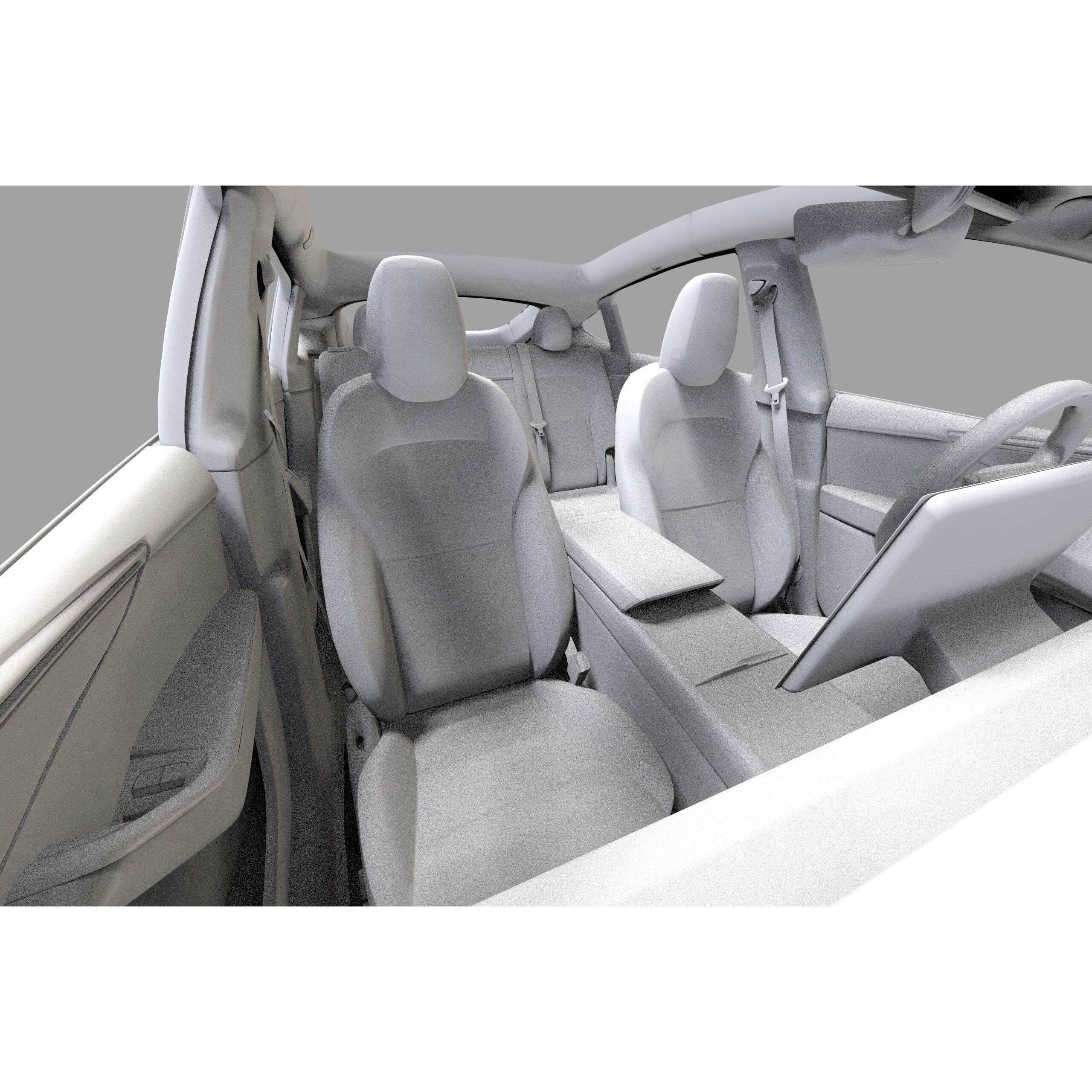 Tesla Model Y 2025 - High-Poly Interior 3D Model - View 54
