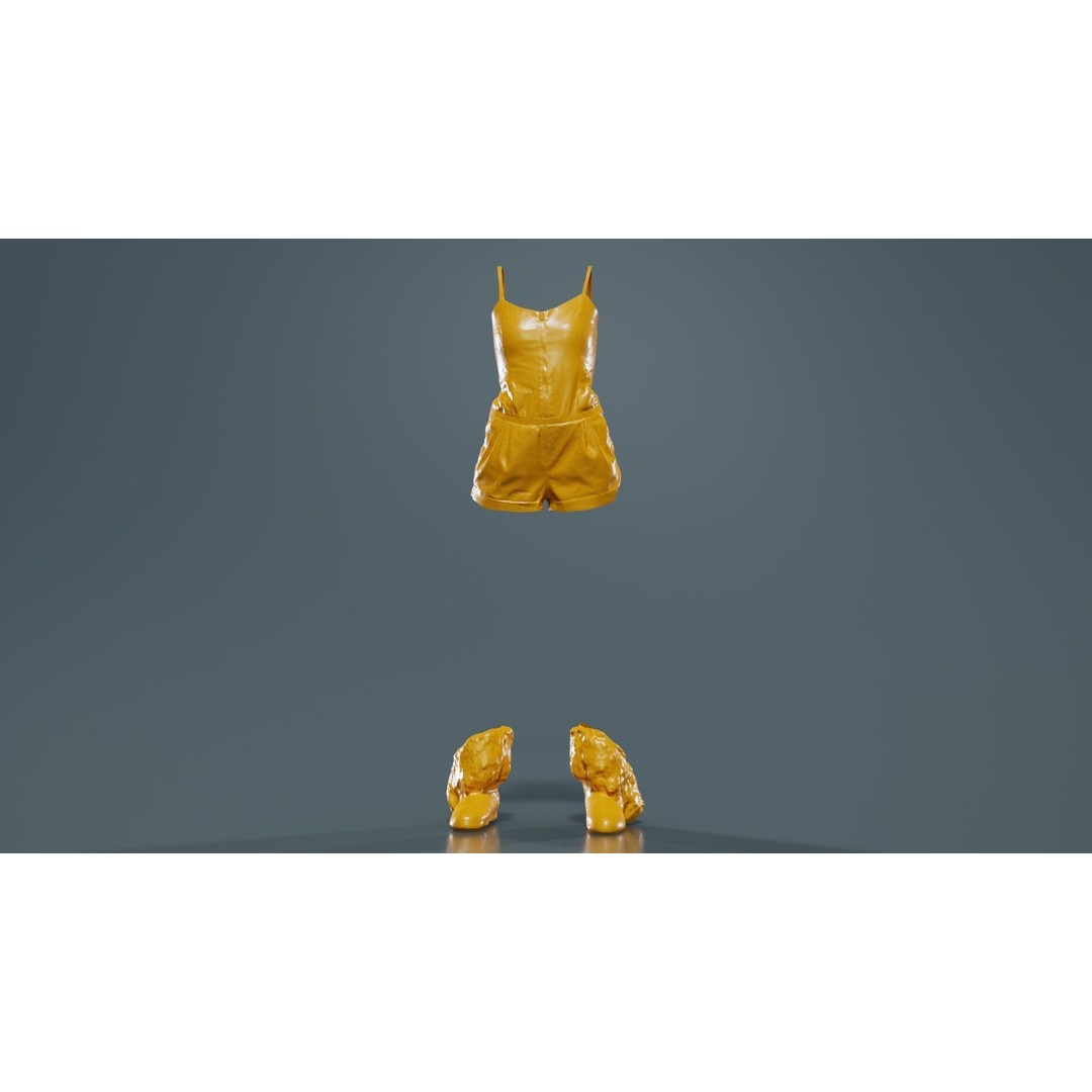Jumpsuit Fluff 3D Model – Low Poly Clothing Asset, FBX, Blender - View 14