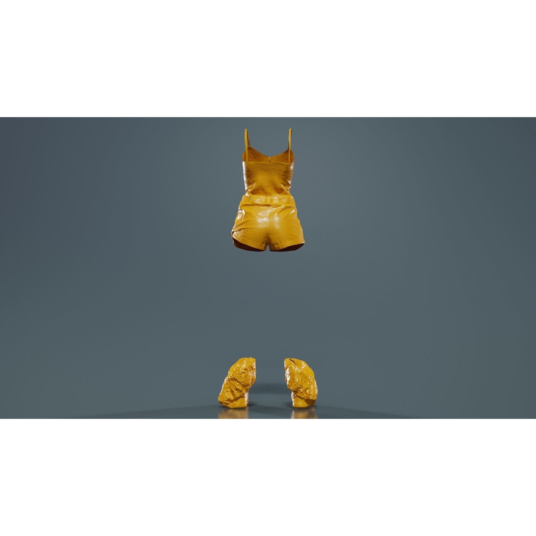Jumpsuit Fluff 3D Model – Low Poly Clothing Asset, FBX, Blender - View 15