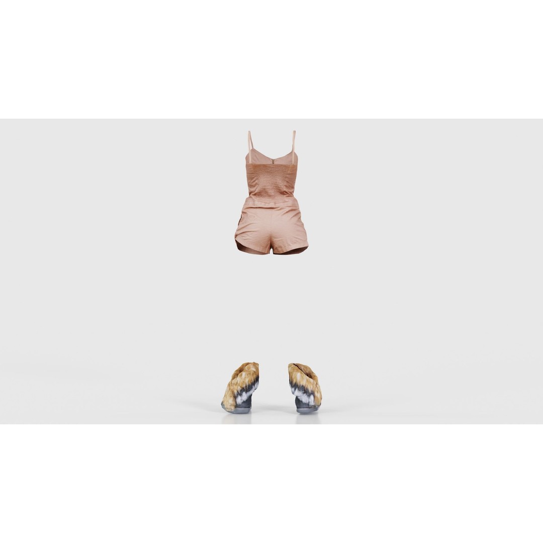 Jumpsuit Fluff 3D Model – Low Poly Clothing Asset, FBX, Blender - View 23