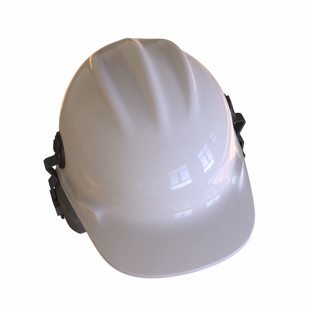 Safety Helmet 3D Model – Low Poly Game Asset with Earmuffs, FBX - View 9
