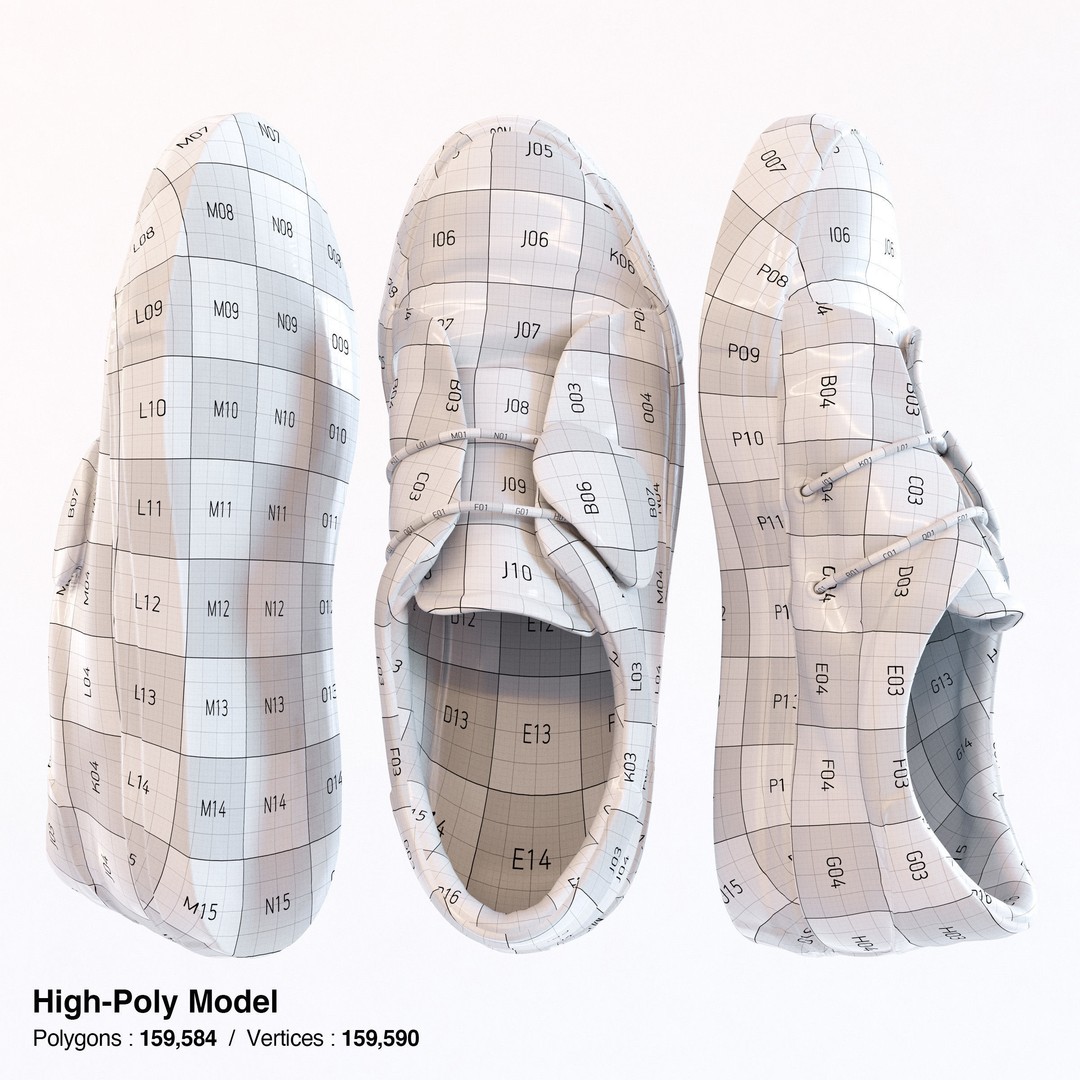 Elastic Strap Sneaker 3D Model – Low Poly Footwear, FBX & OBJ - View 12