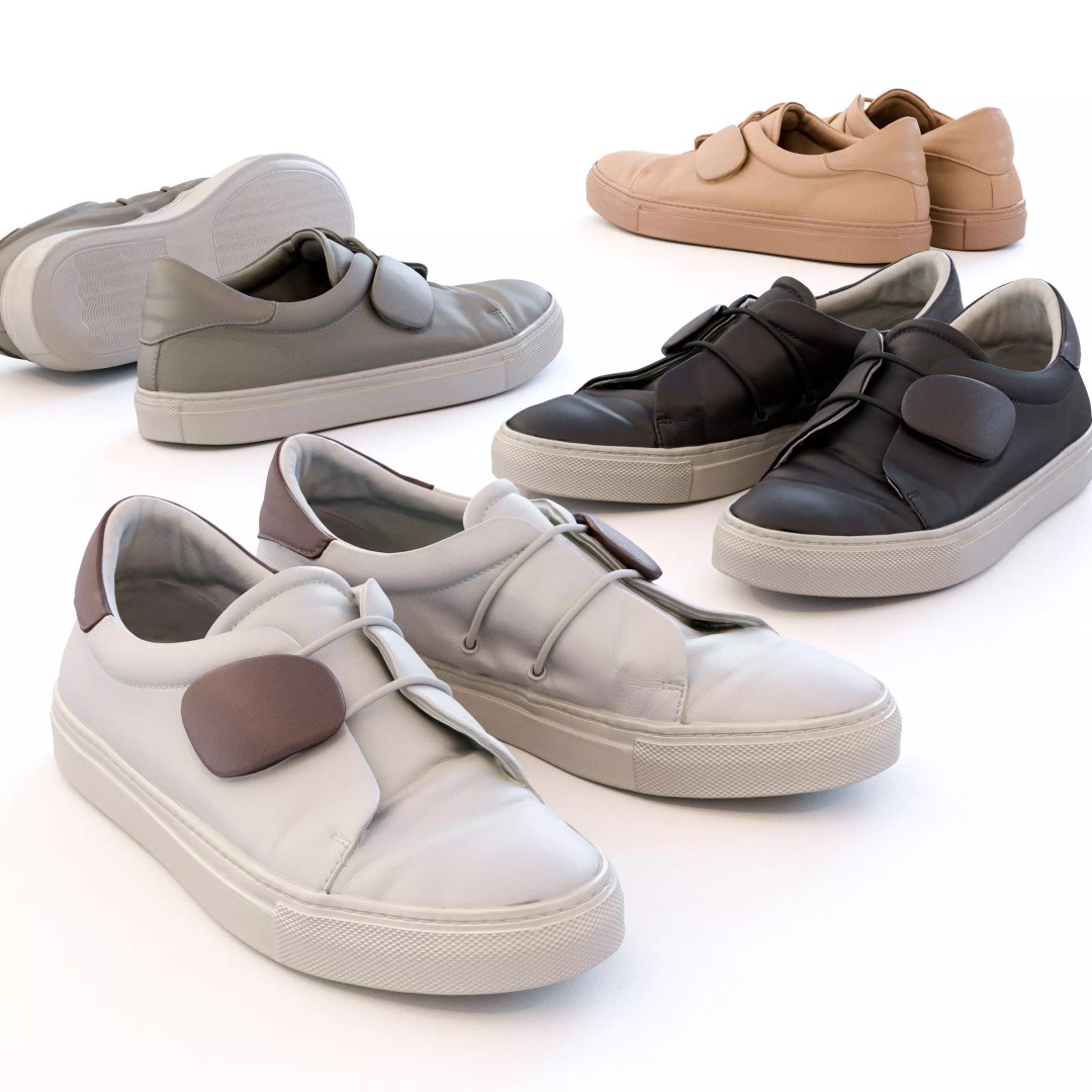 Elastic Strap Sneaker 3D Model – Low Poly Footwear, FBX & OBJ - View 2
