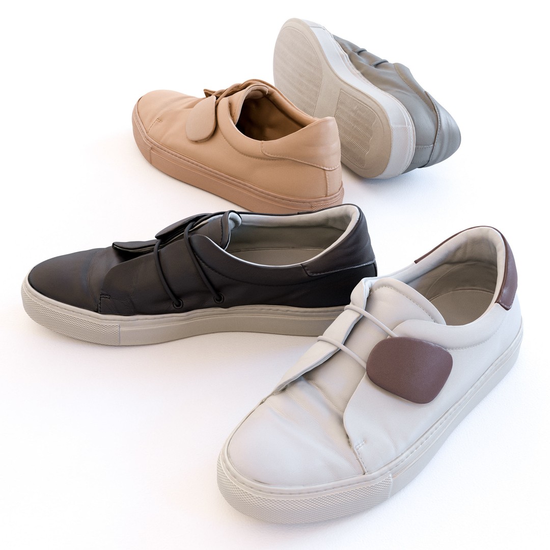 Elastic Strap Sneaker 3D Model – Low Poly Footwear, FBX & OBJ - View 3