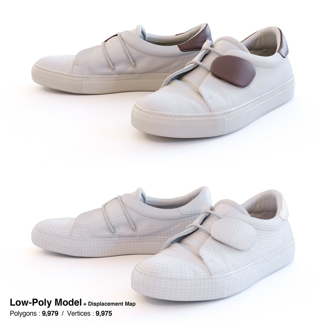 Elastic Strap Sneaker 3D Model – Low Poly Footwear, FBX & OBJ - View 5