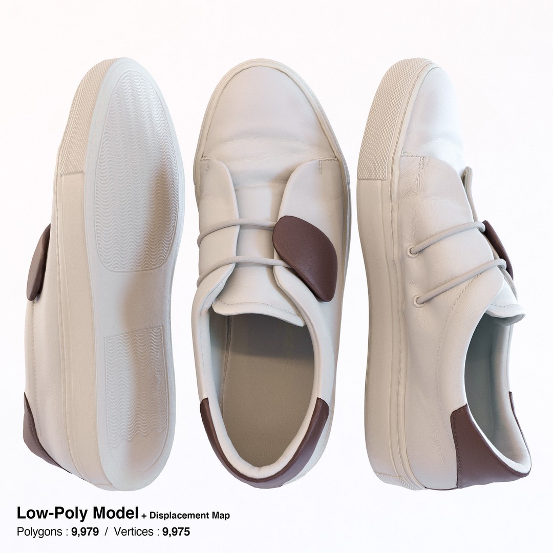 Elastic Strap Sneaker 3D Model – Low Poly Footwear, FBX & OBJ - View 7