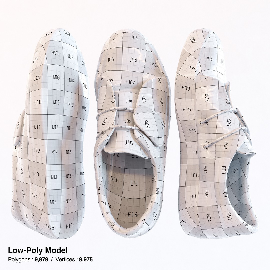 Elastic Strap Sneaker 3D Model – Low Poly Footwear, FBX & OBJ - View 9