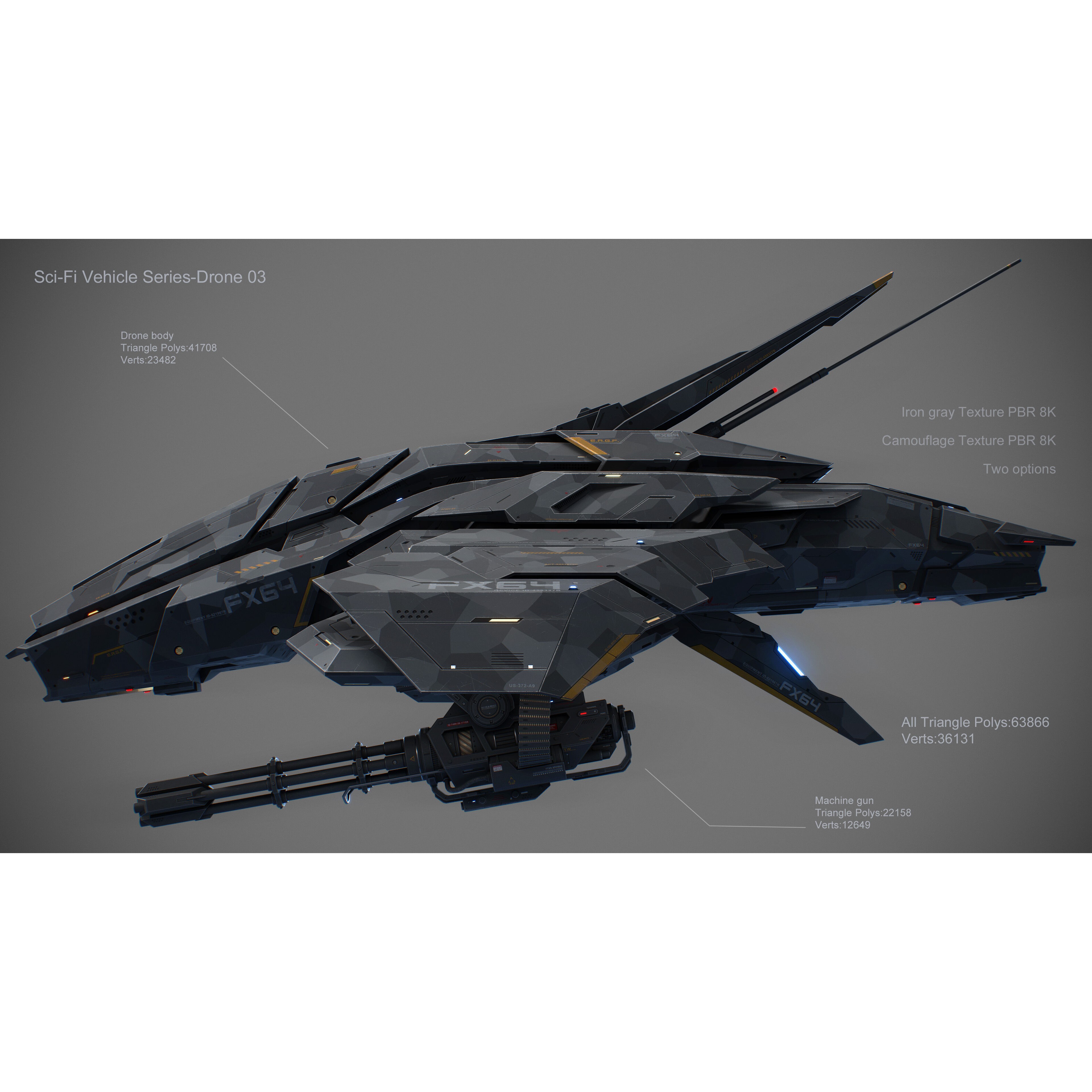 Sci-Fi Vehicle Series - Low-Poly Game-Ready 3D Model - View 4