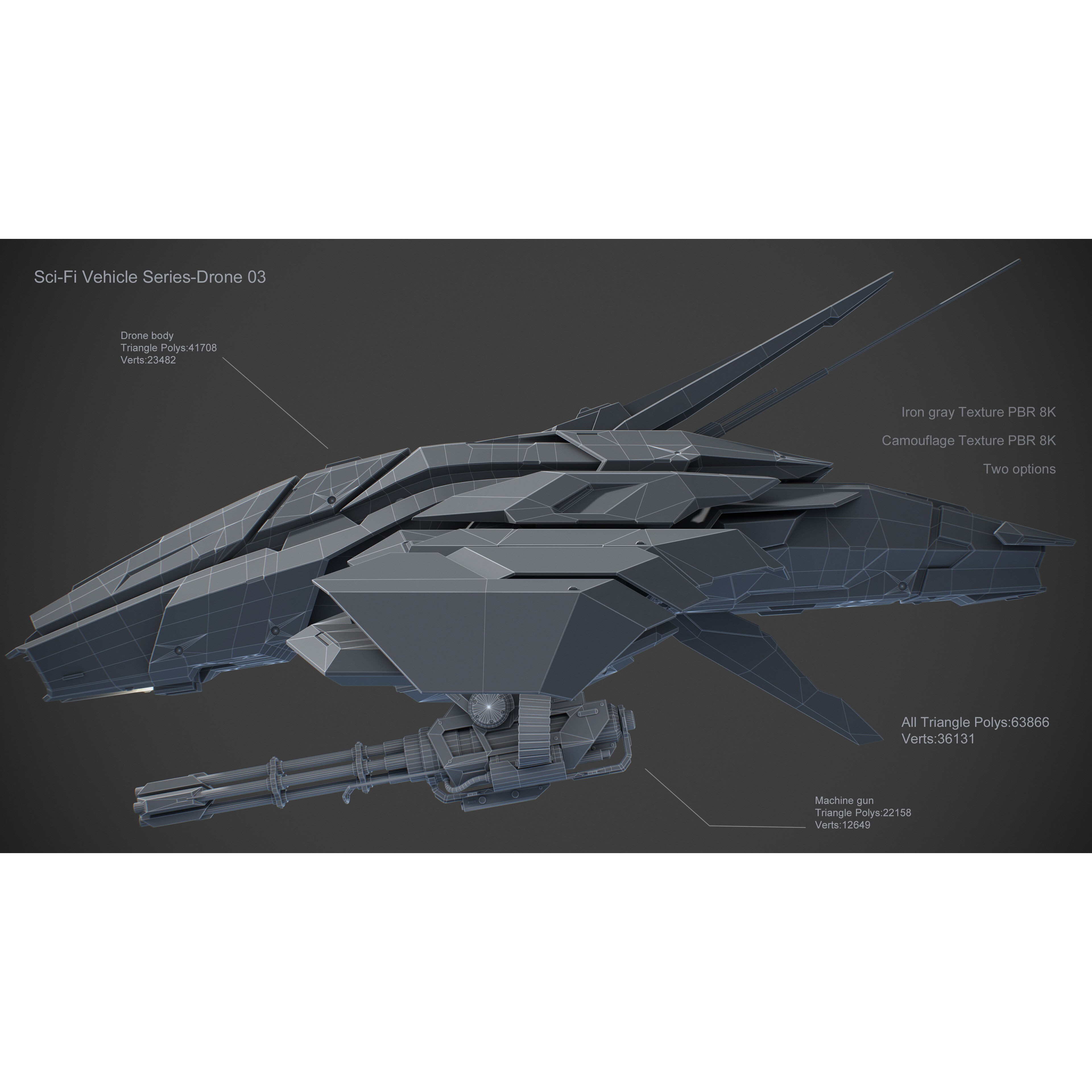 Sci-Fi Vehicle Series - Low-Poly Game-Ready 3D Model - View 5