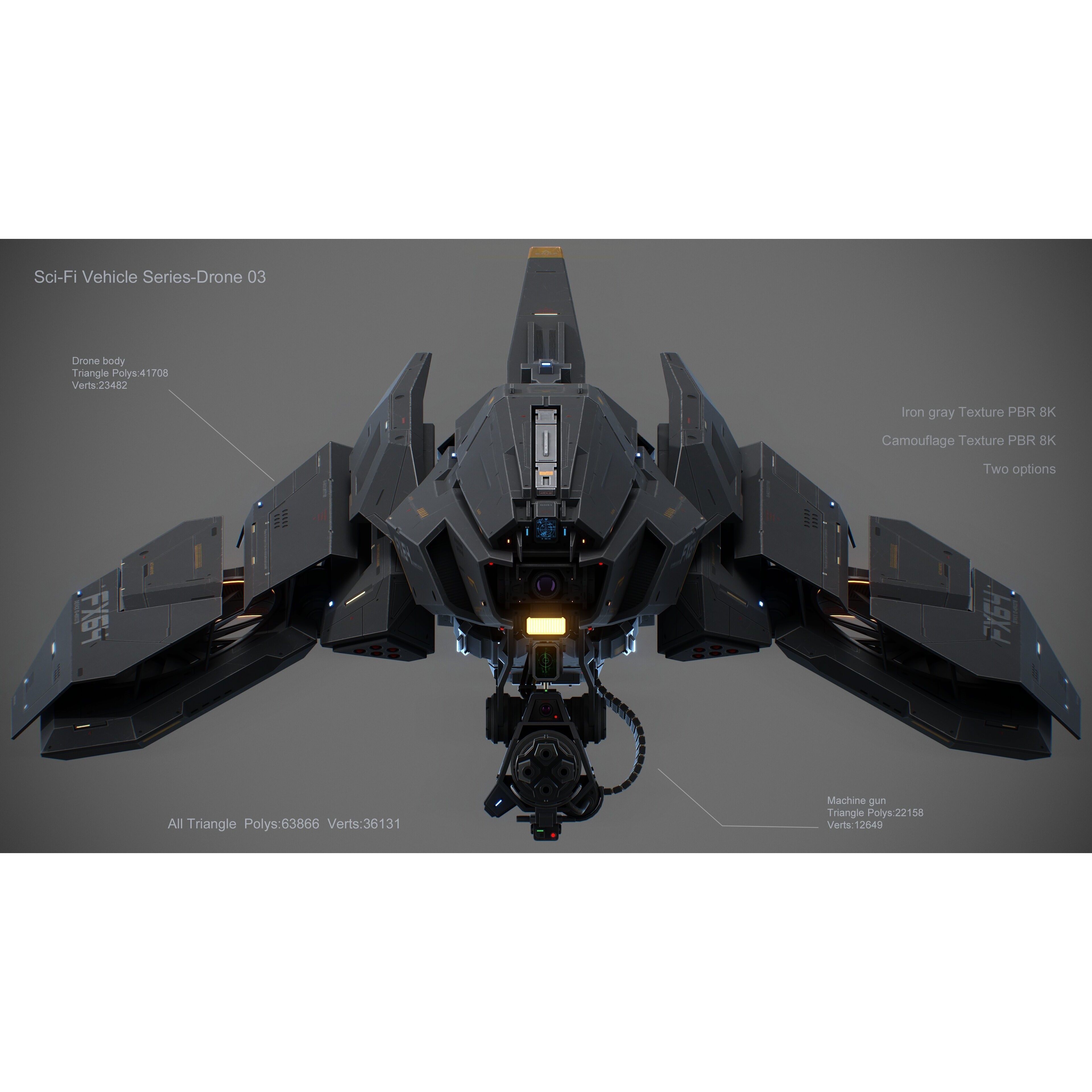 Sci-Fi Vehicle Series - Low-Poly Game-Ready 3D Model - View 6