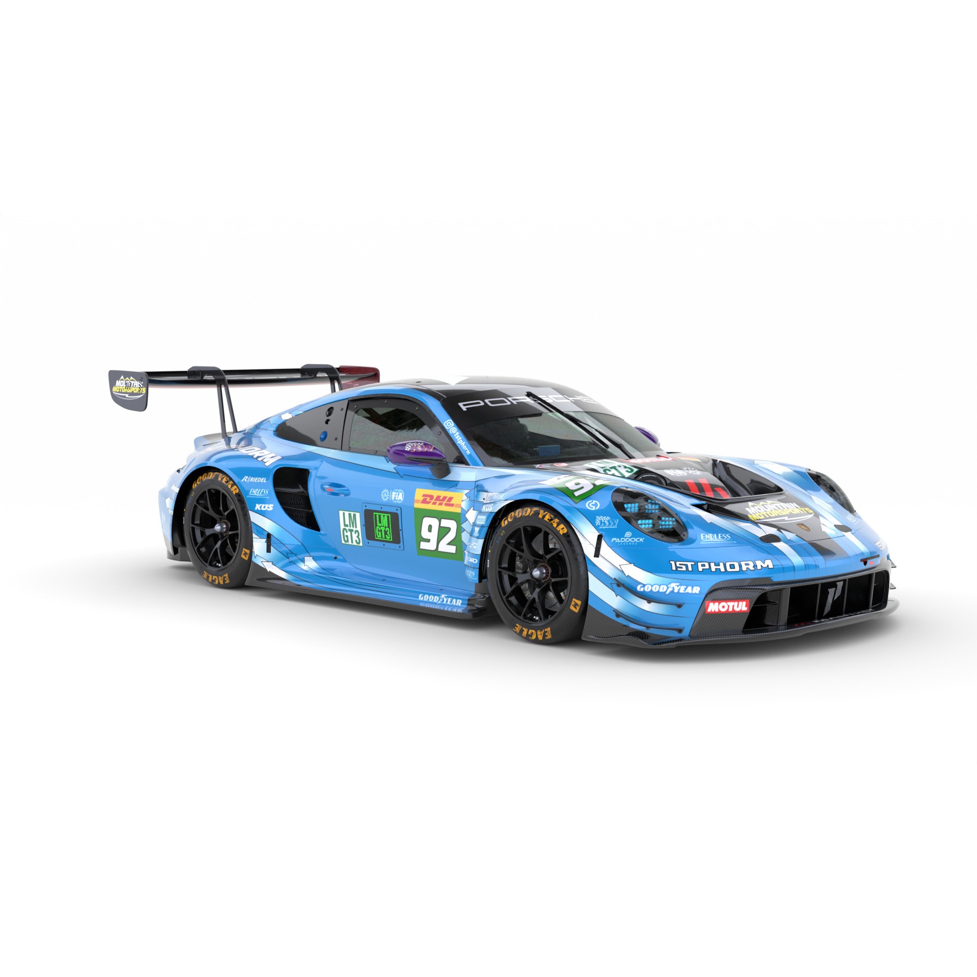 Porsche 911 GT3 R LMGT3 2025 - Game-Ready 3D Model - View 15