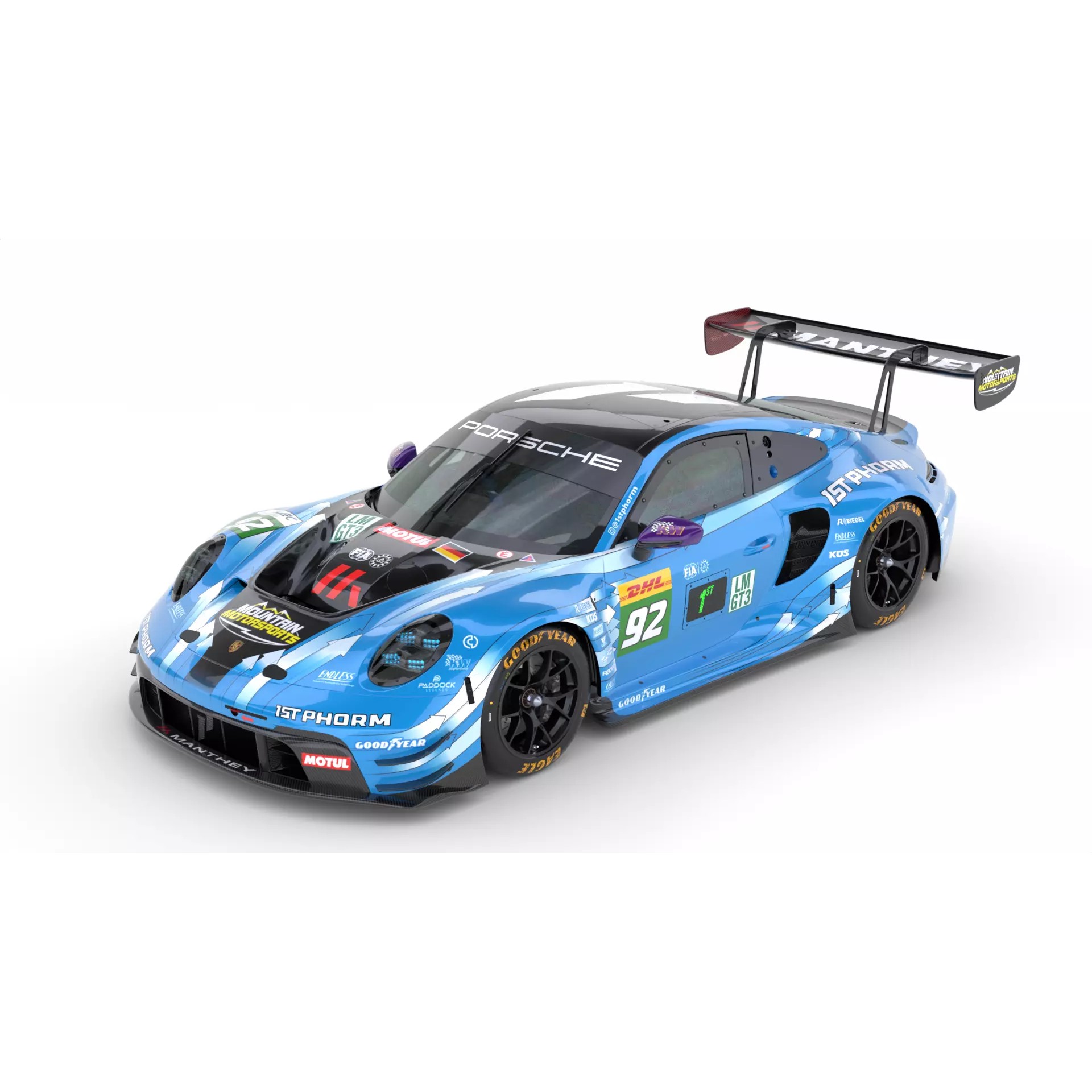 Porsche 911 GT3 R LMGT3 2025 - Game-Ready 3D Model - View 2