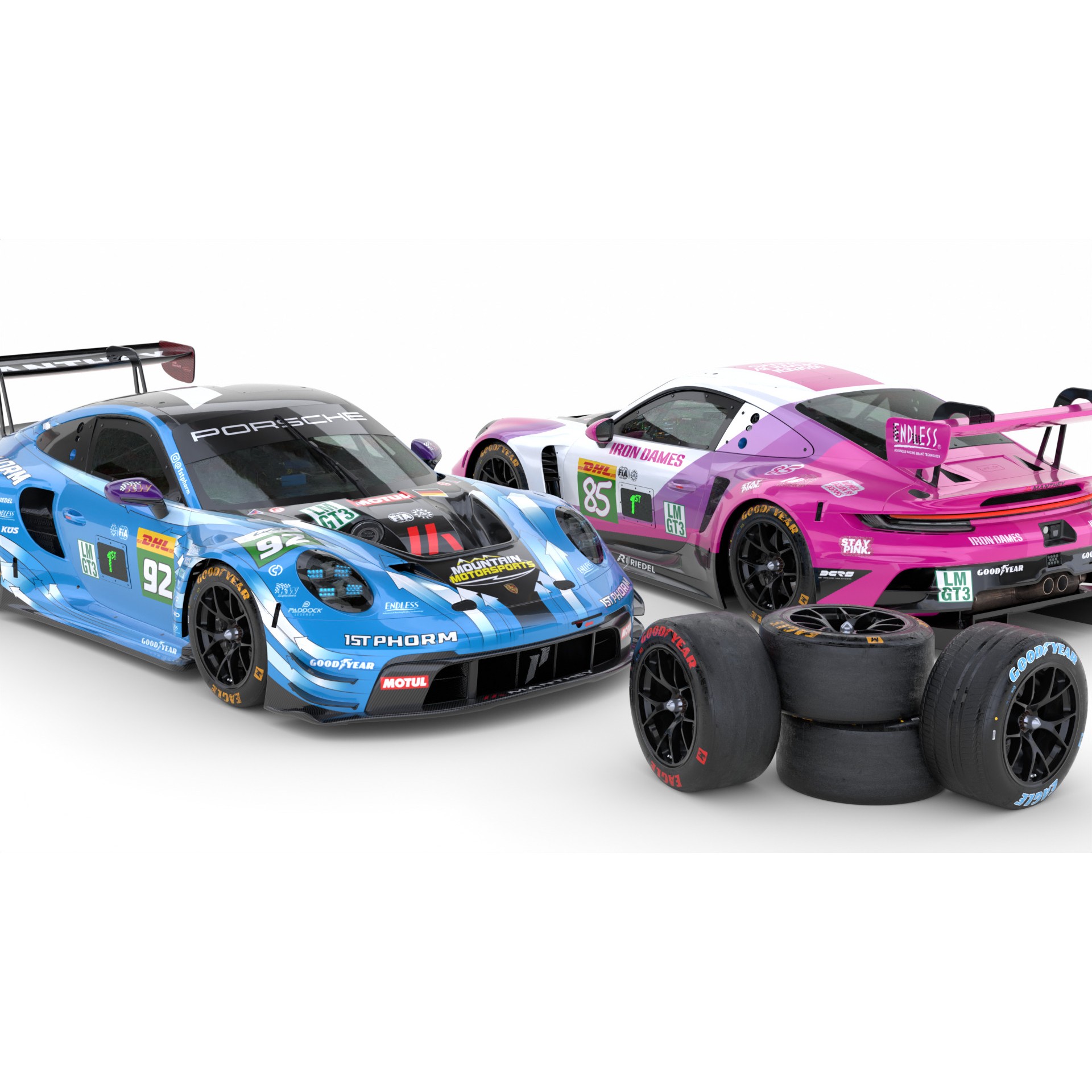 Porsche 911 GT3 R LMGT3 2025 - Game-Ready 3D Model - View 6