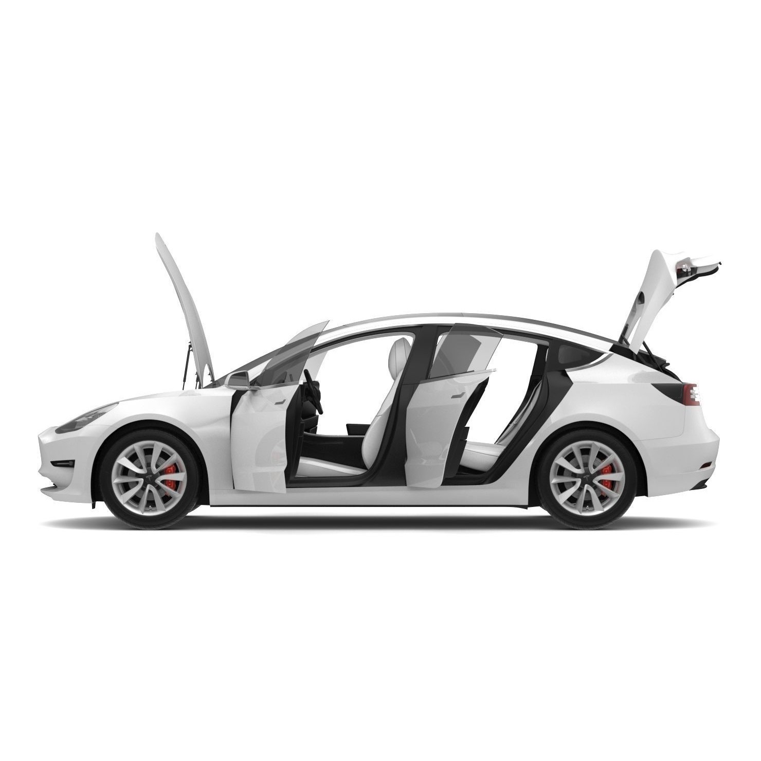 2018 Tesla Model 3 - High-Quality 3D Model - View 14
