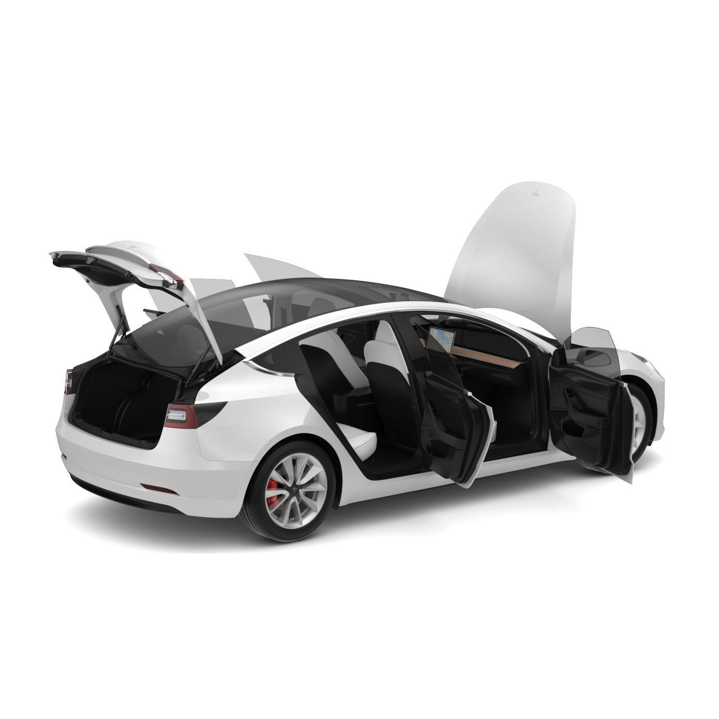 2018 Tesla Model 3 - High-Quality 3D Model - View 16