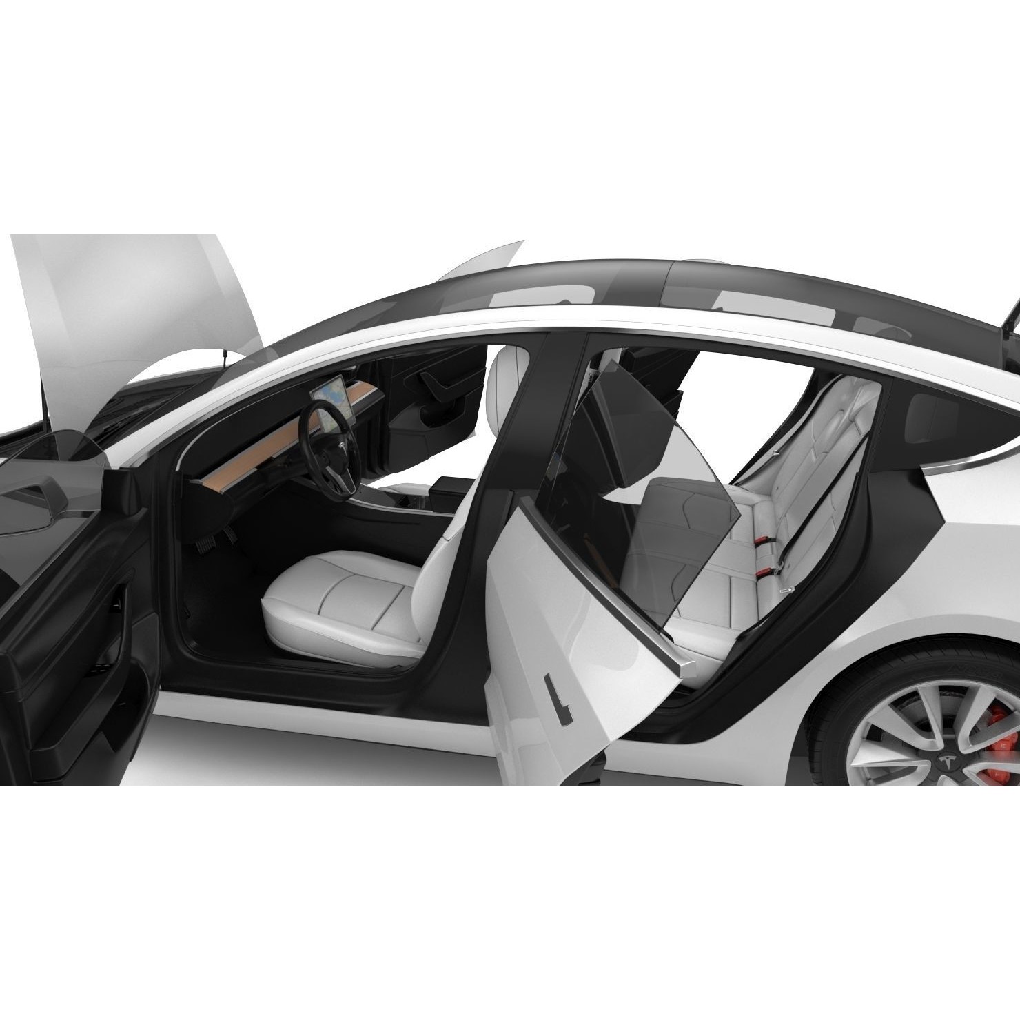 2018 Tesla Model 3 - High-Quality 3D Model - View 19