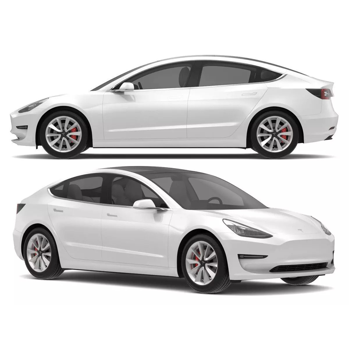 2018 Tesla Model 3 - High-Quality 3D Model - View 2