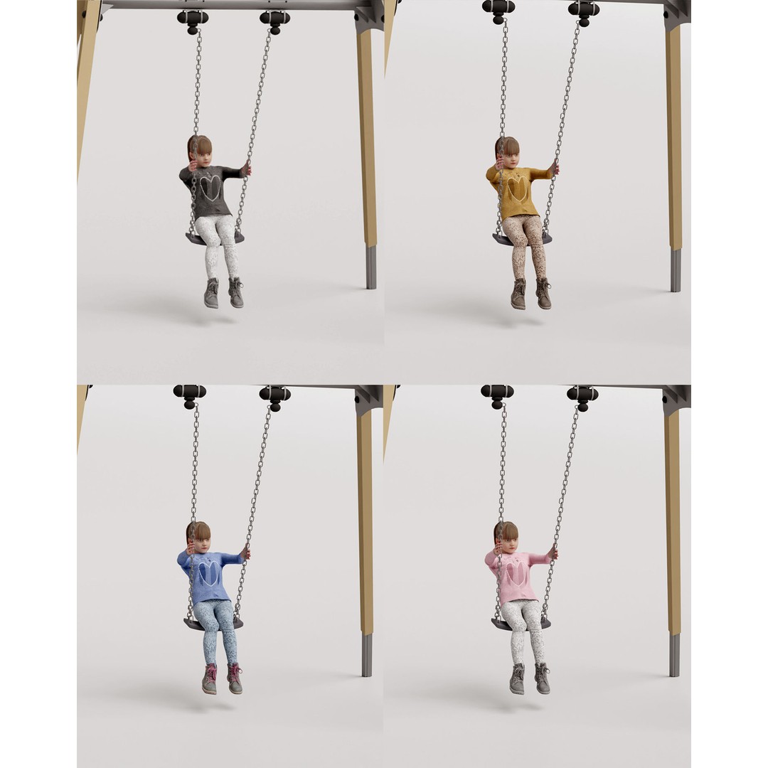 Humano Playing Kid 3D Model – High Poly Character with Textures, FBX, Blender