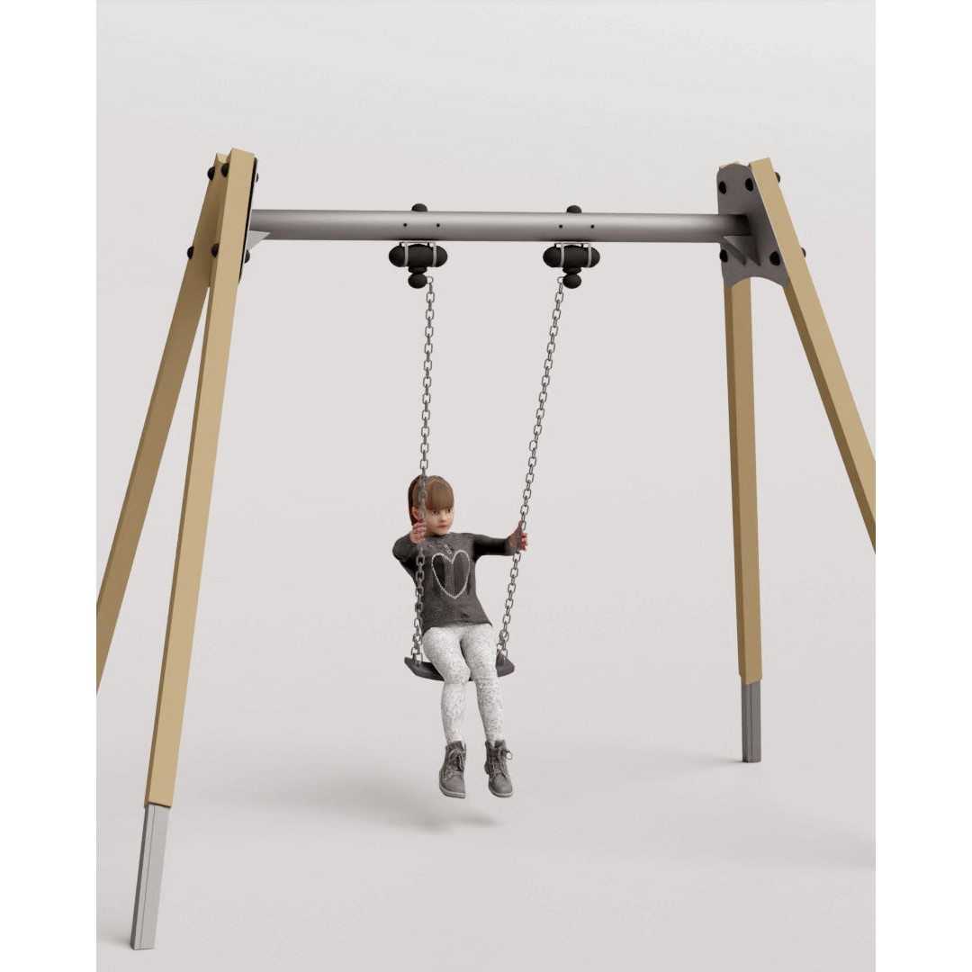 Humano Playing Kid 3D Model – High Poly Character with Textures, FBX, Blender - View 3